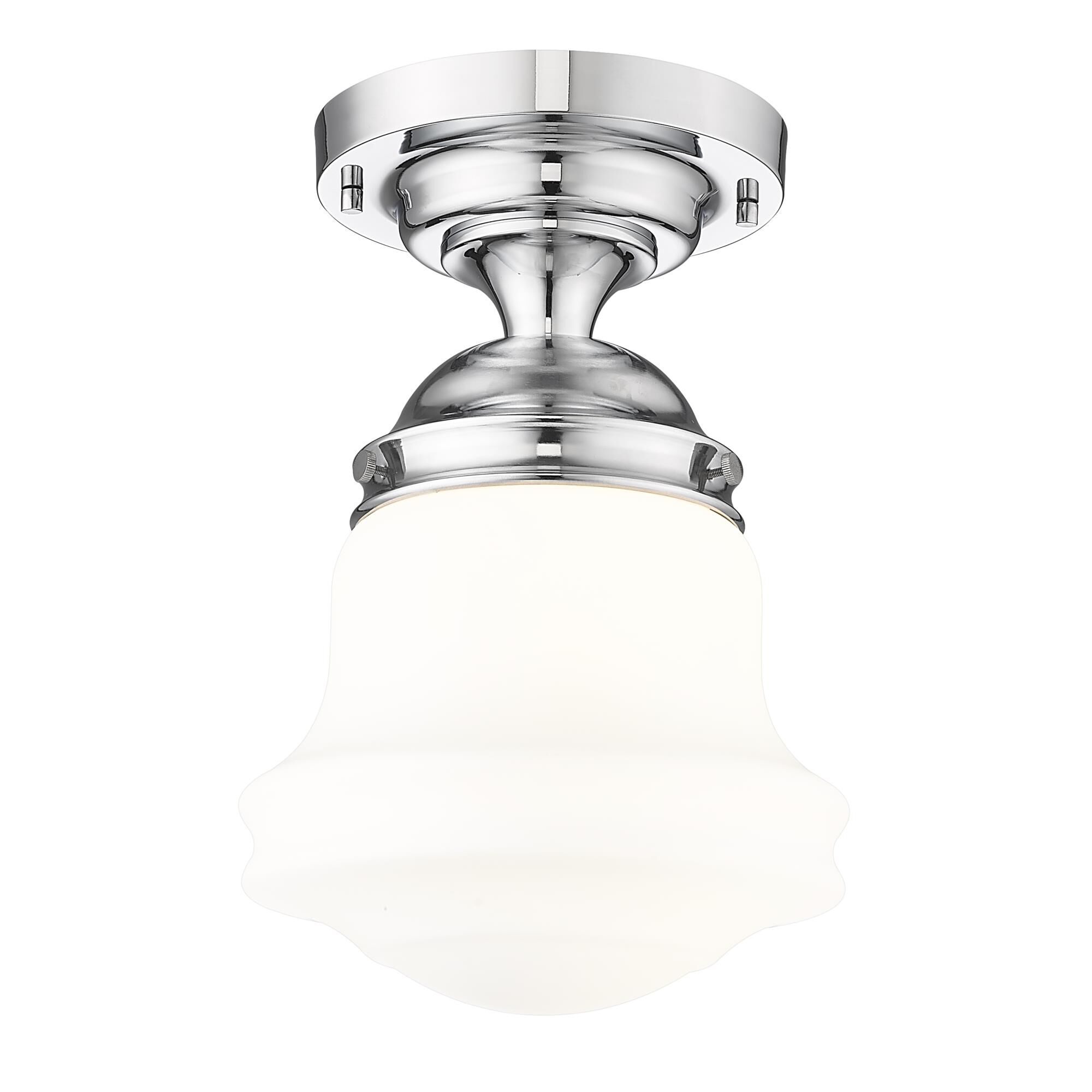 Shown in Chrome finish and Matte Opal glass and Matte Opal shade