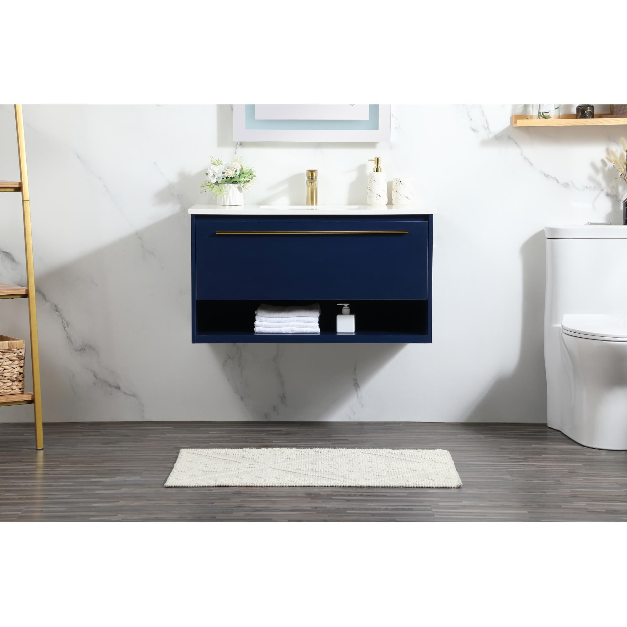 Shown in Blue finish