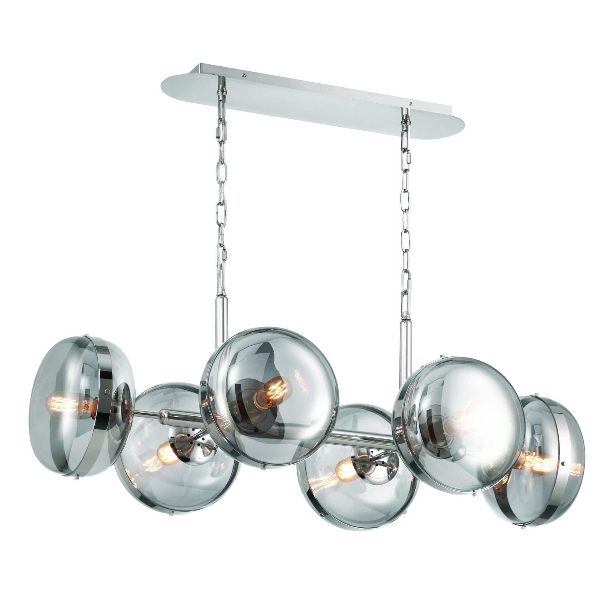 Shown in Nickel finish and Smoke  glass