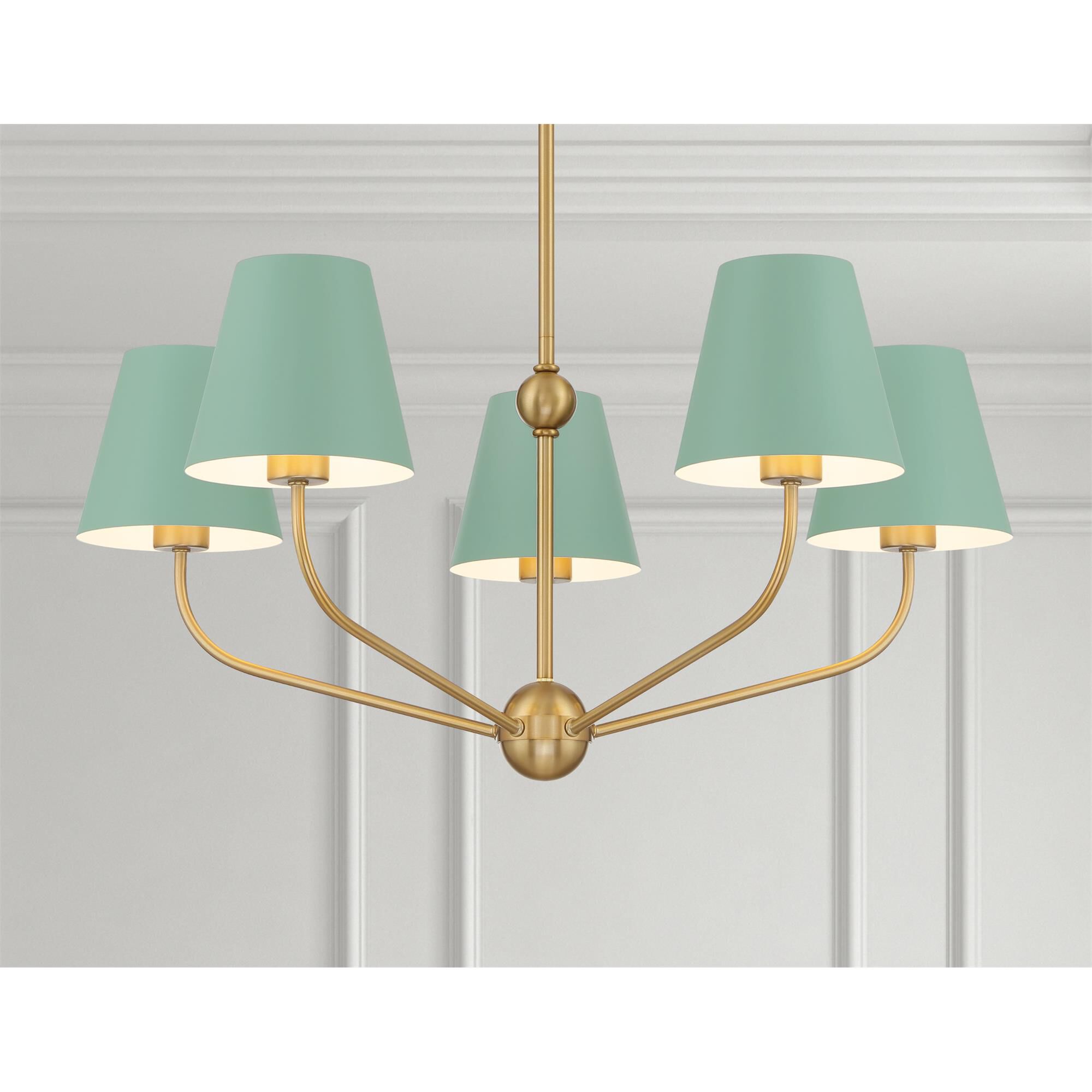 Shown in Vibrant Gold and Green finish and Steel shade