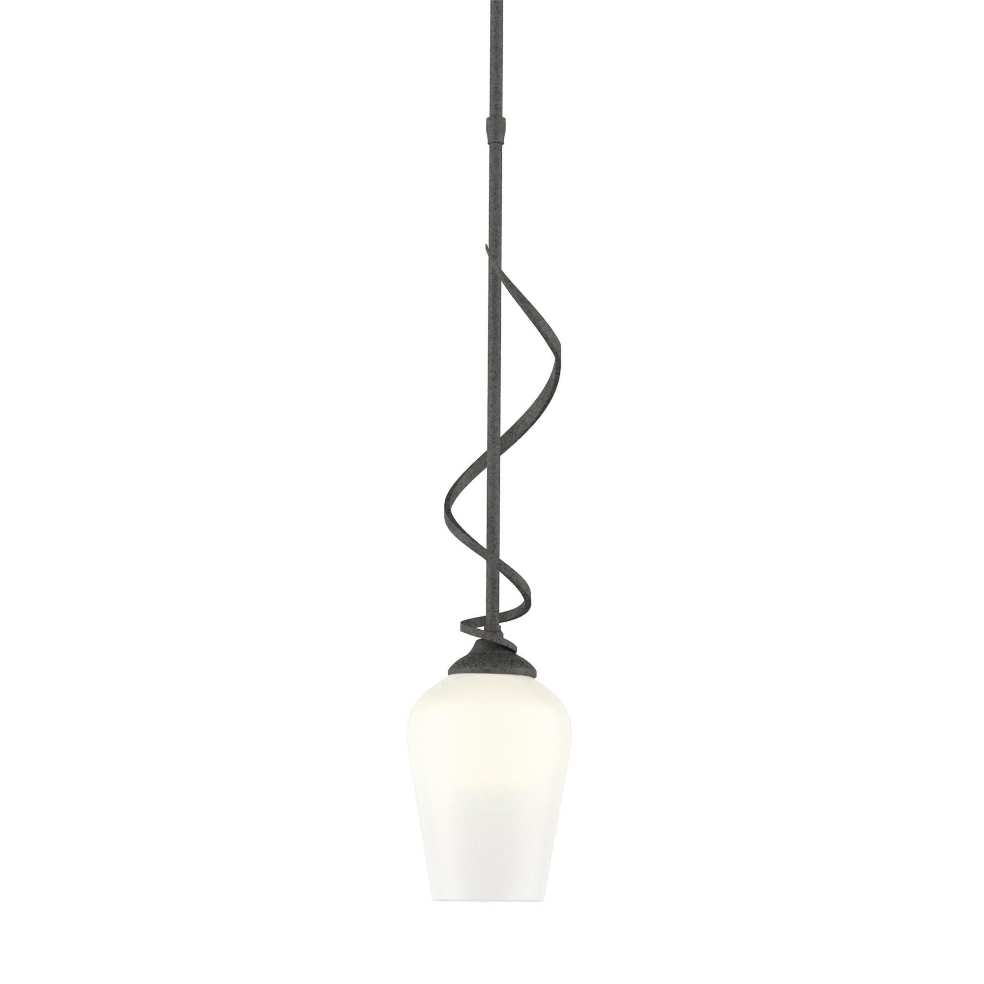 Shown in Natural Iron finish and Opal glass