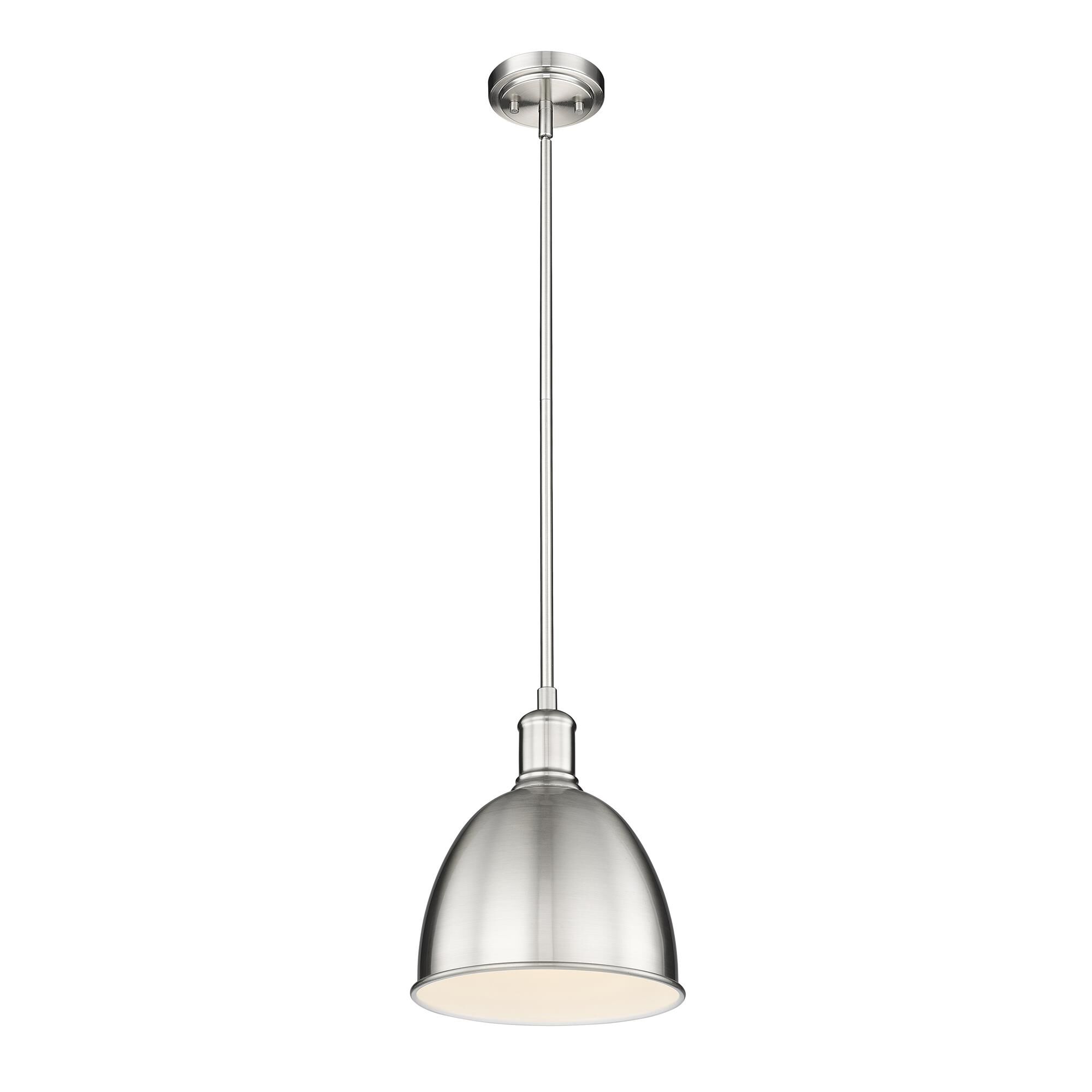 Shown in Brushed Nickel finish and Brushed Nickel shade