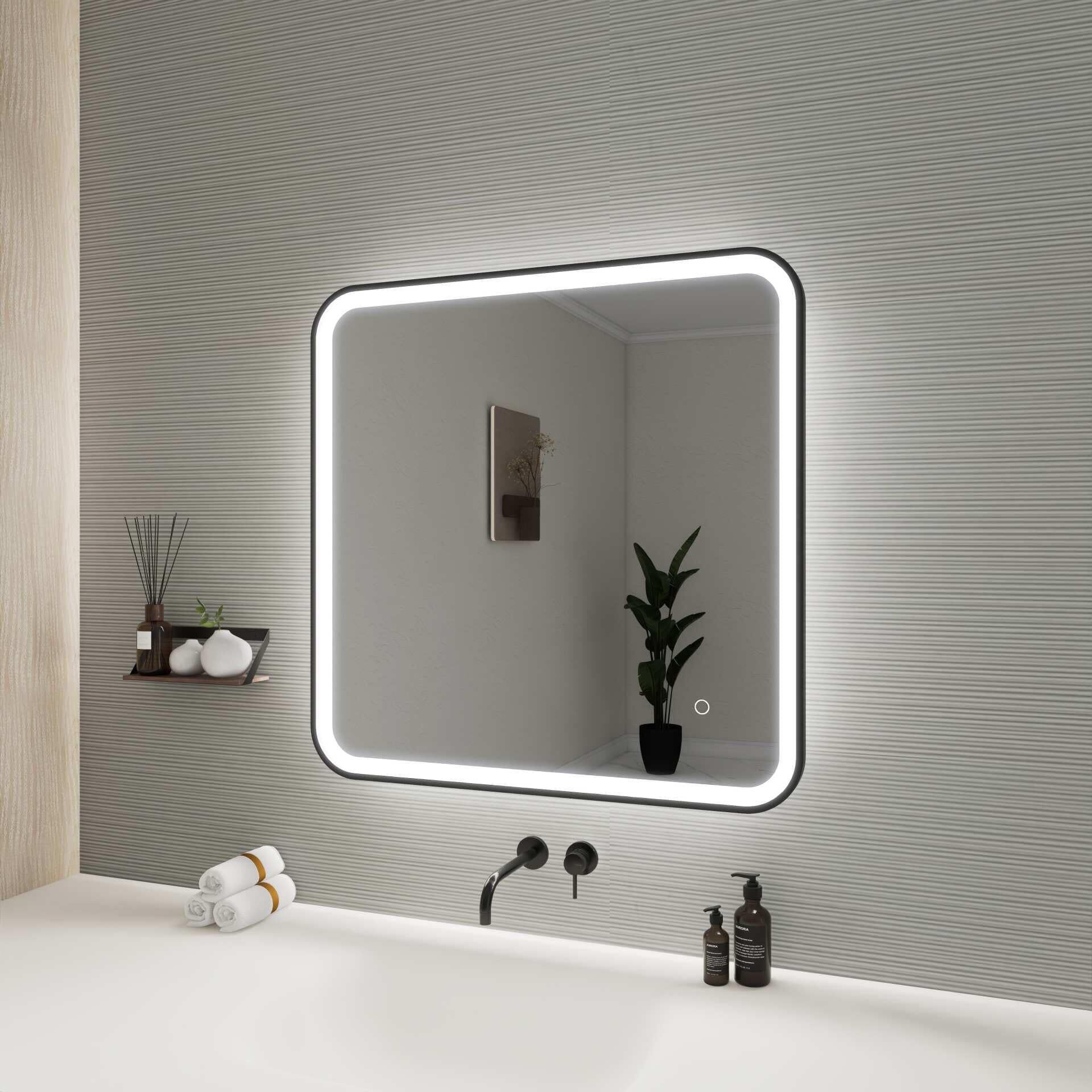 Harmoni 30 Inch Rectangular LED Lighted Mirror by Elegant Decor