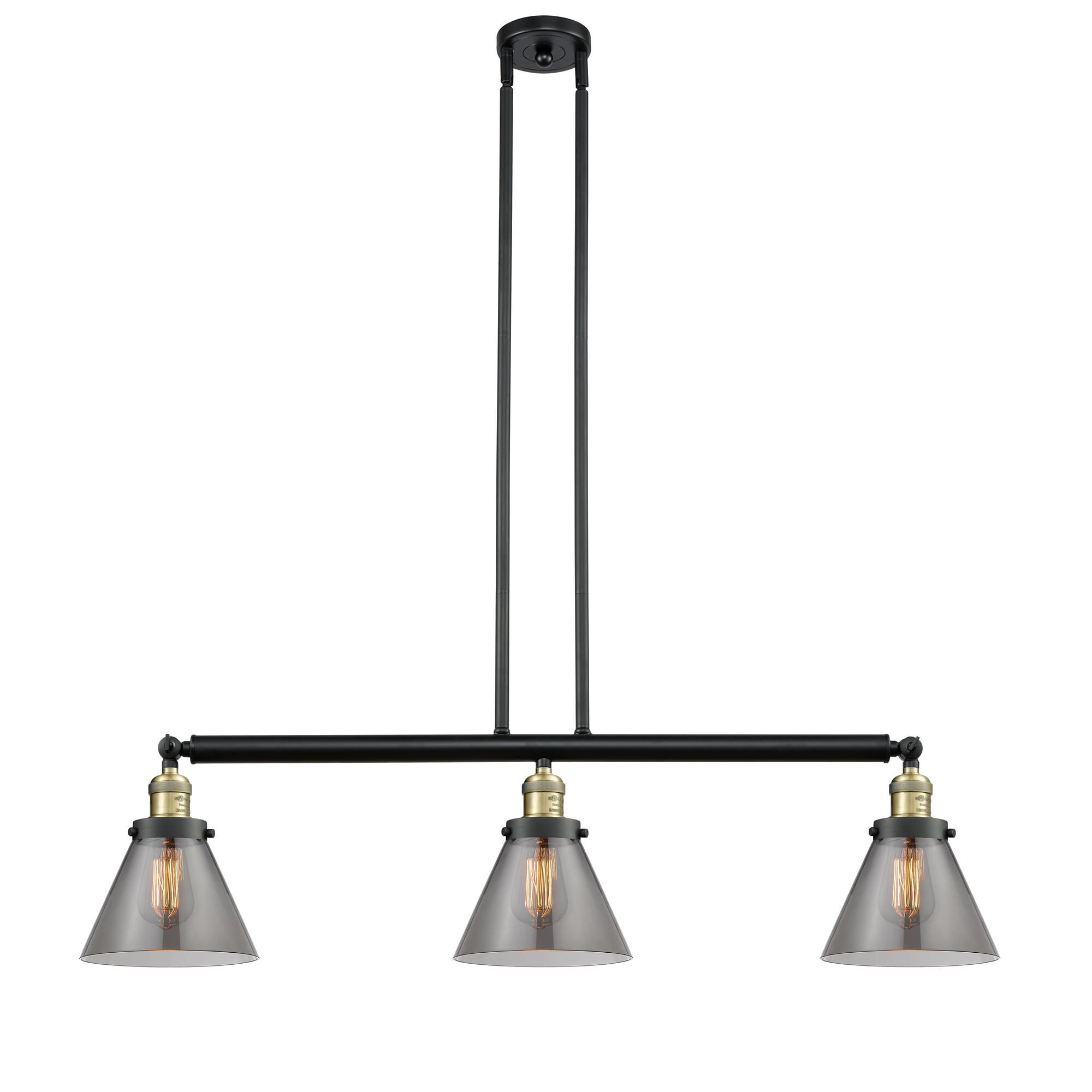 Bruno Marashlian Large Cone 36 Inch 3 Light Linear Suspension Light by Innovations Lighting