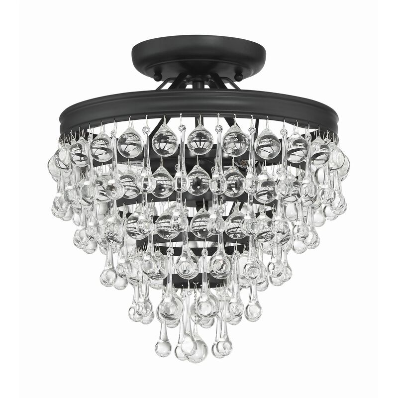 Calypso 13 Inch 3 Light Semi Flush Mount by Crystorama