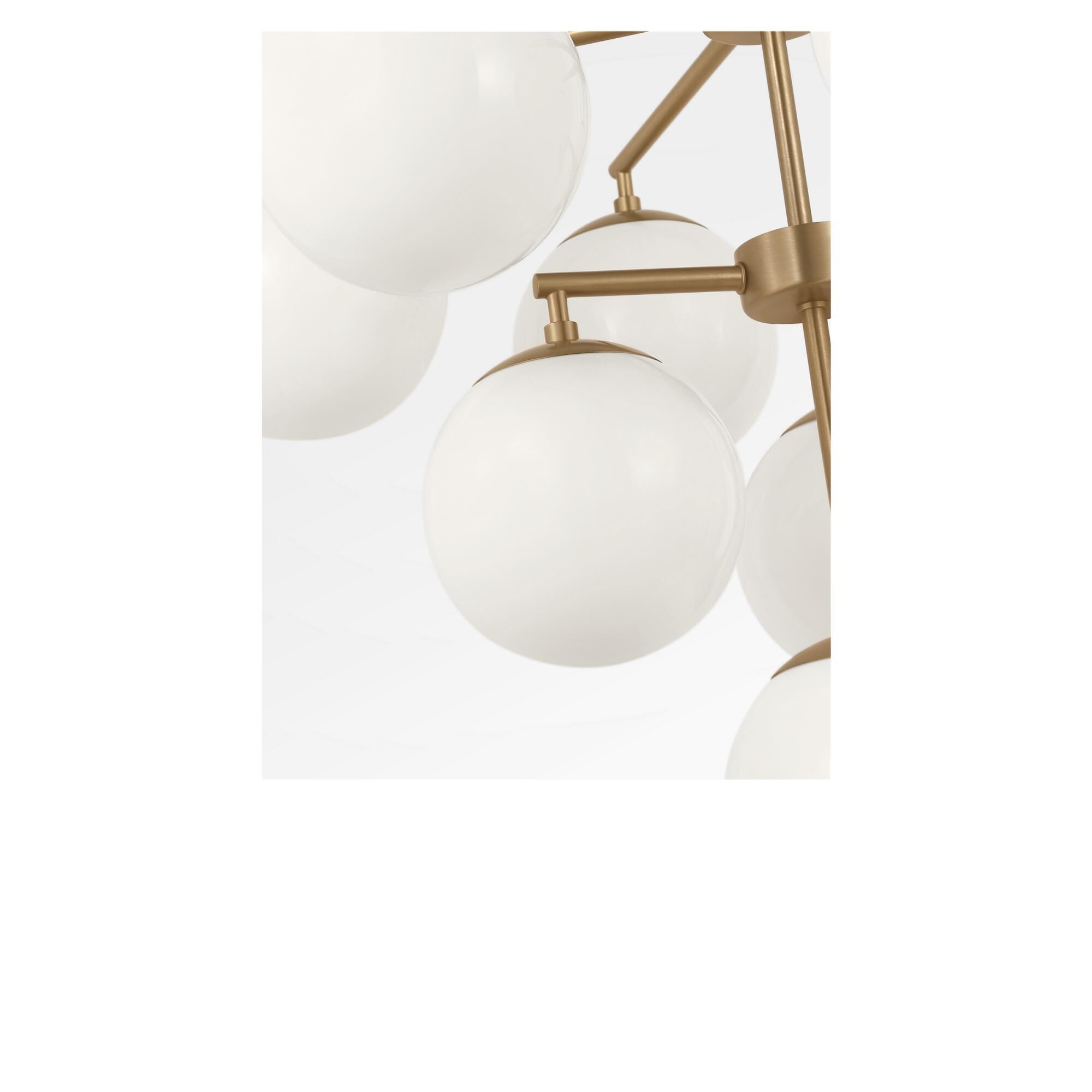 Shown in Satin Brass finish and Clear White glass