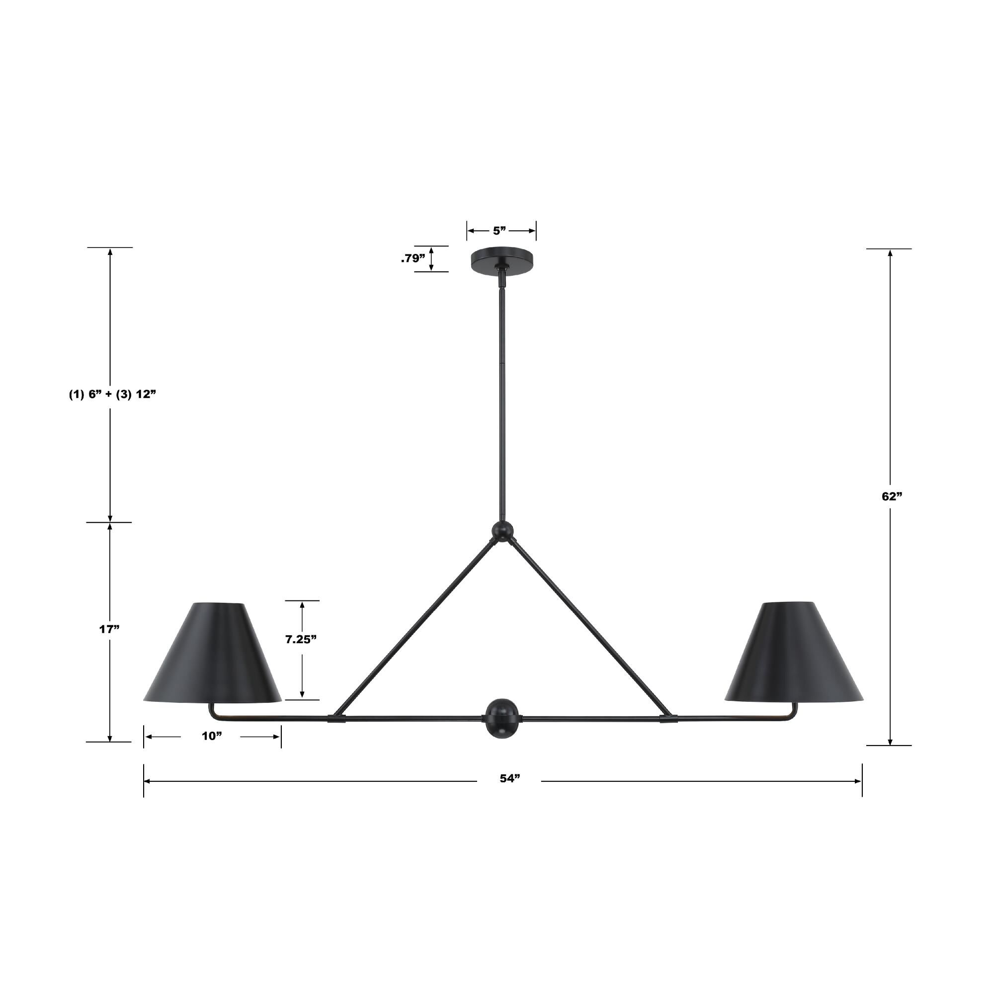 Xavier 54 Inch 4 Light Linear Suspension Light by Crystorama