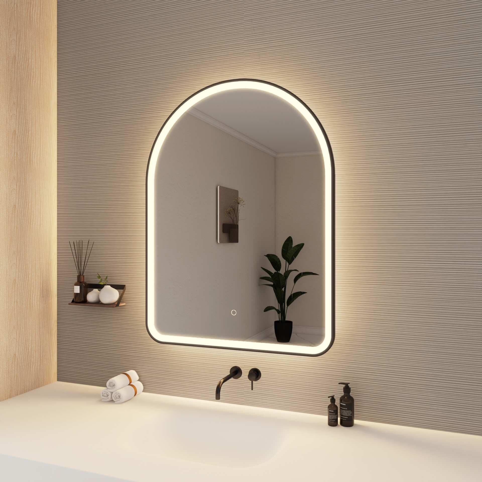 Harmoni 40 Inch Arched LED Lighted Mirror by Elegant Decor