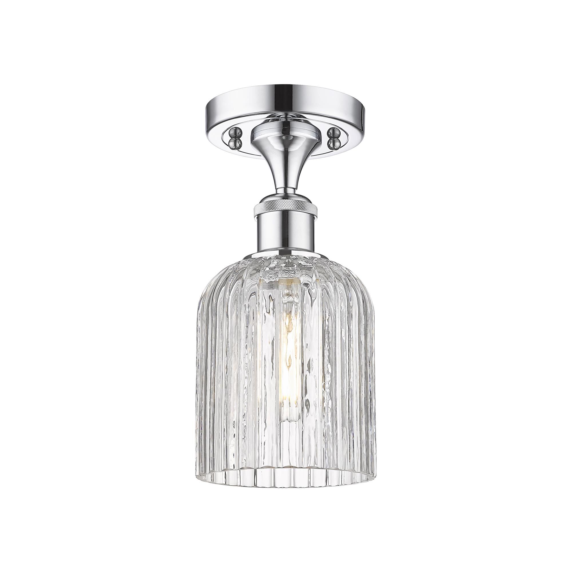 Shown in Polished Chrome finish and Clear glass