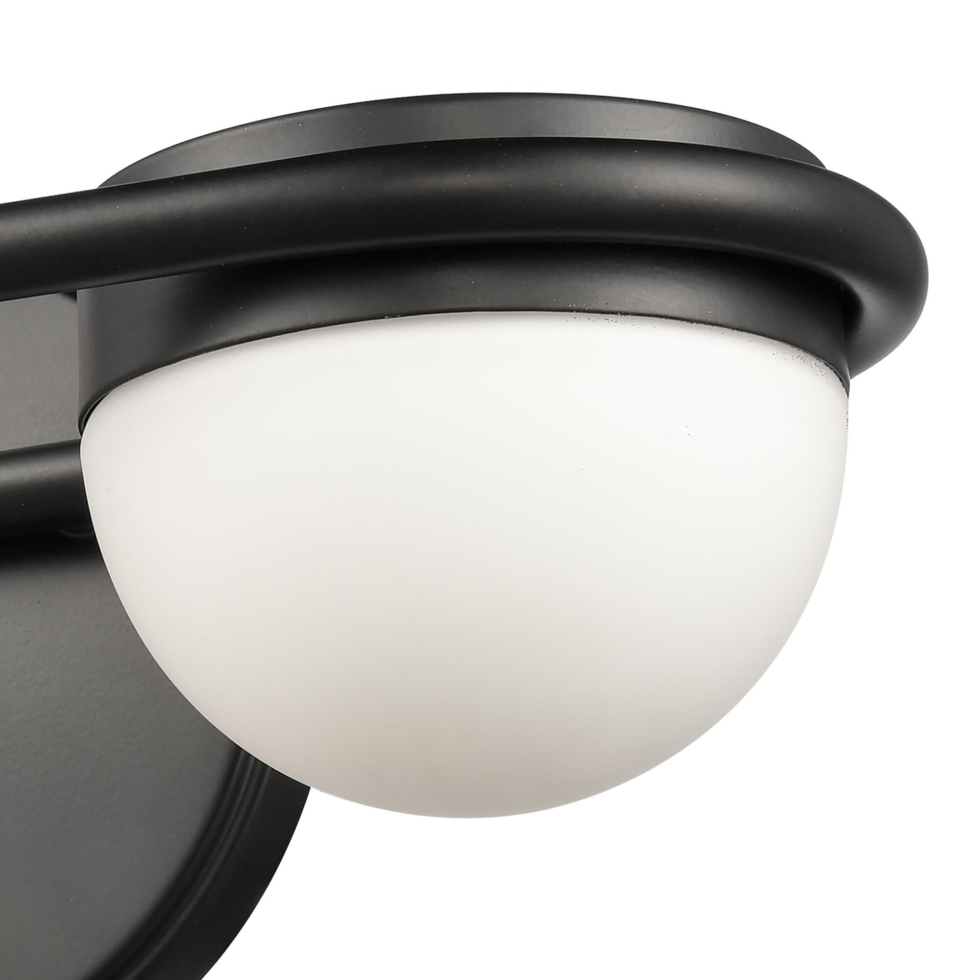 Shown in Black finish and Opal Etched glass