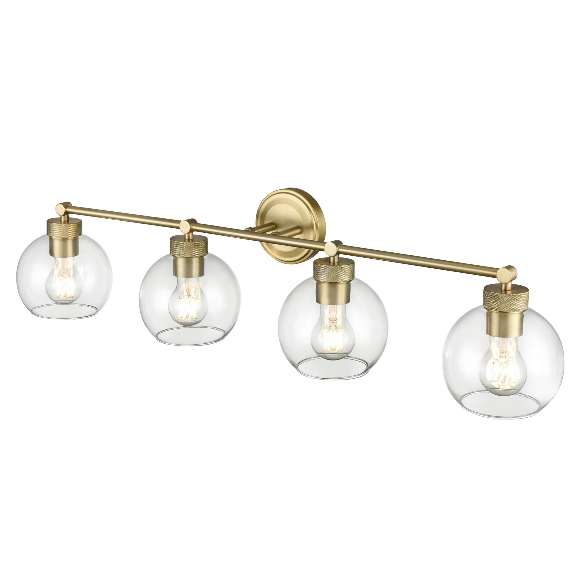 Shown in Vintage Brass finish and Clear glass