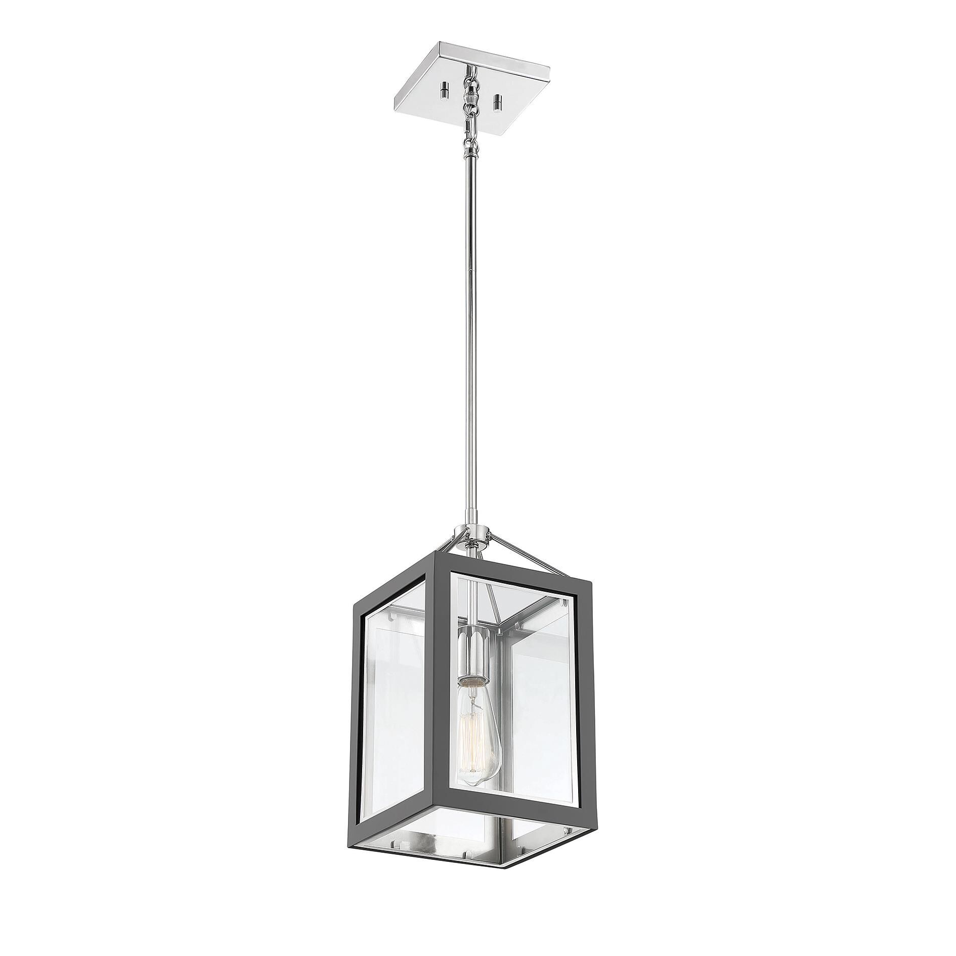 Shown in Gray With Polished Nickel Accents finish and Clear glass