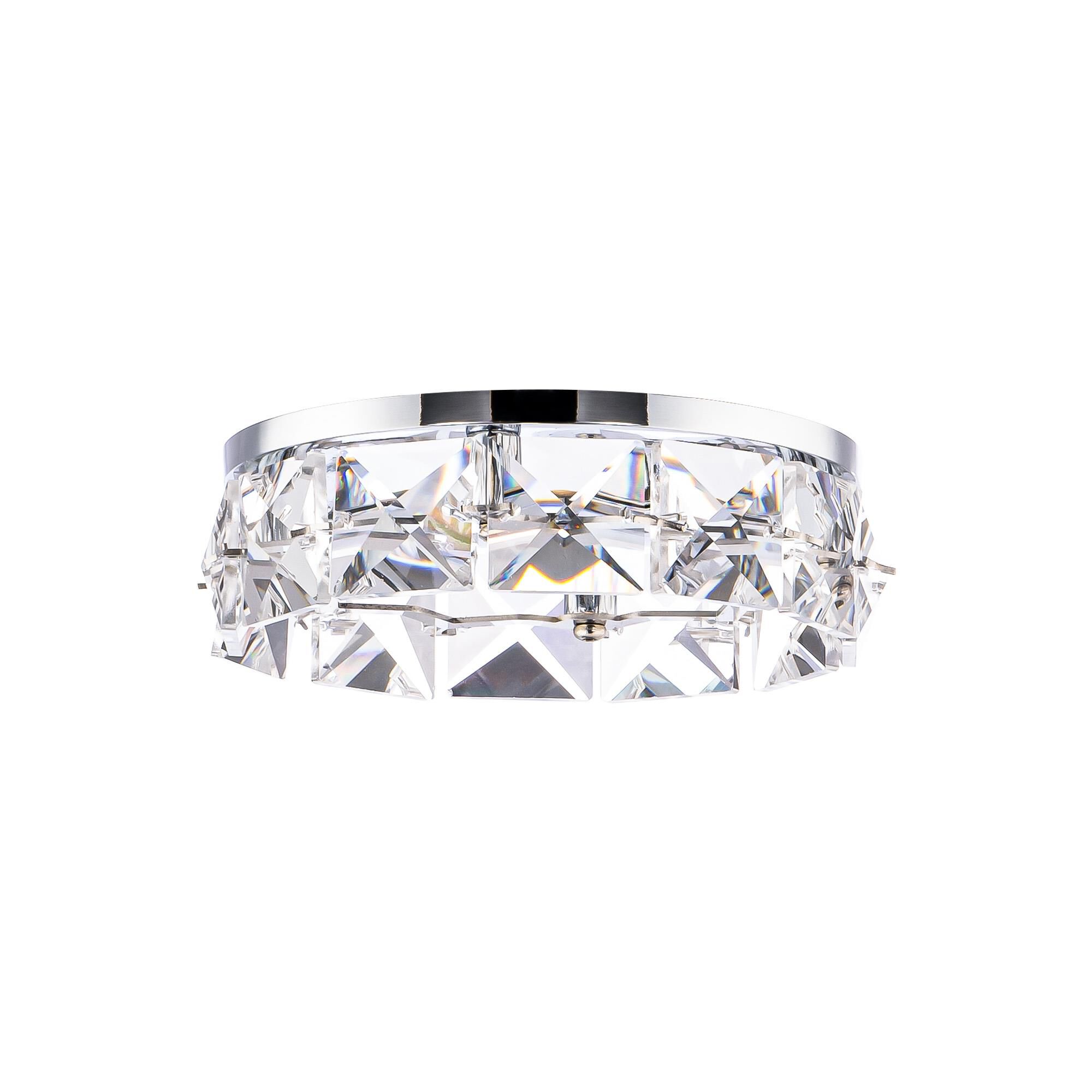 Shown in Polished Chrome finish and Clear Radiance crystal and Crystal glass