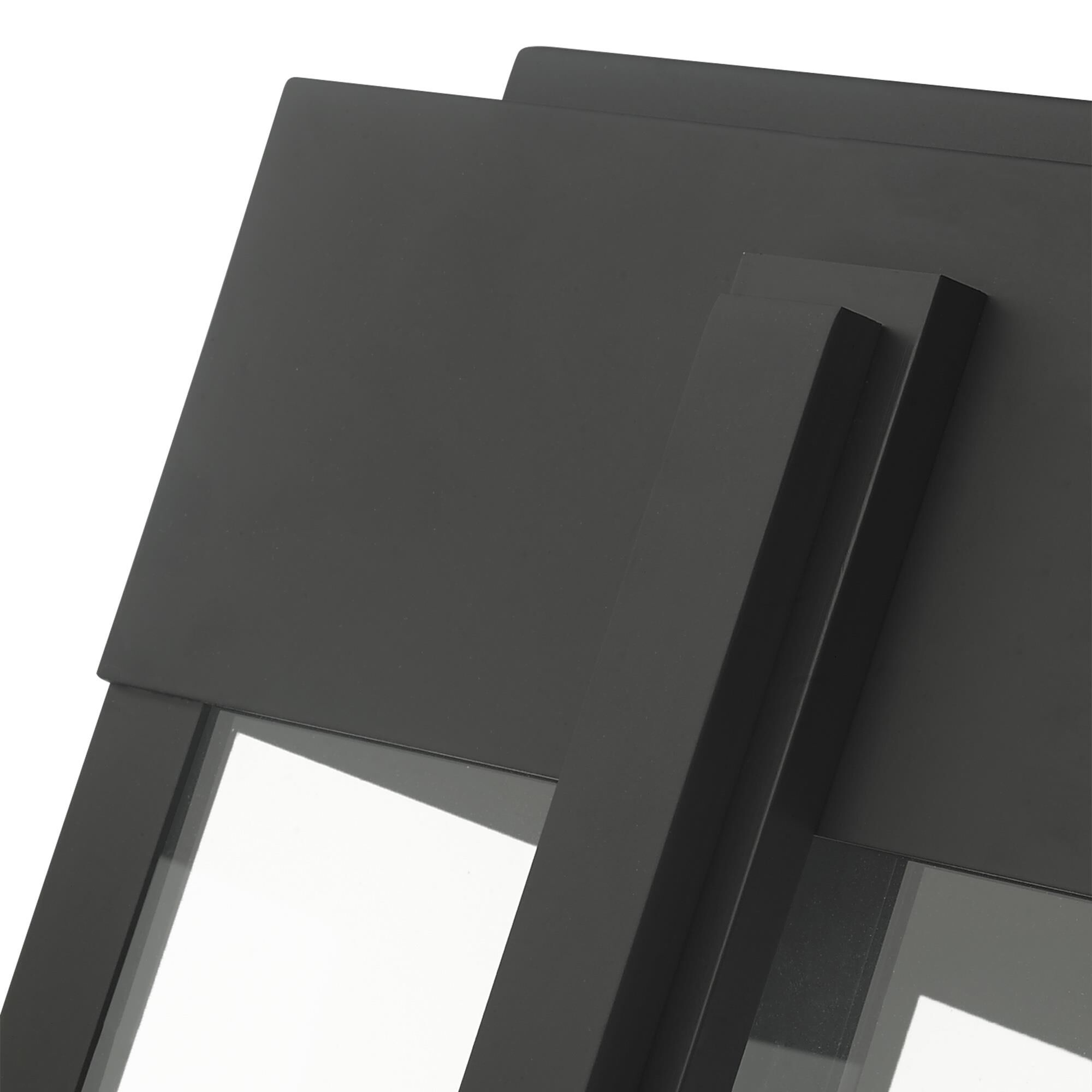 Shown in Black finish and Clear glass