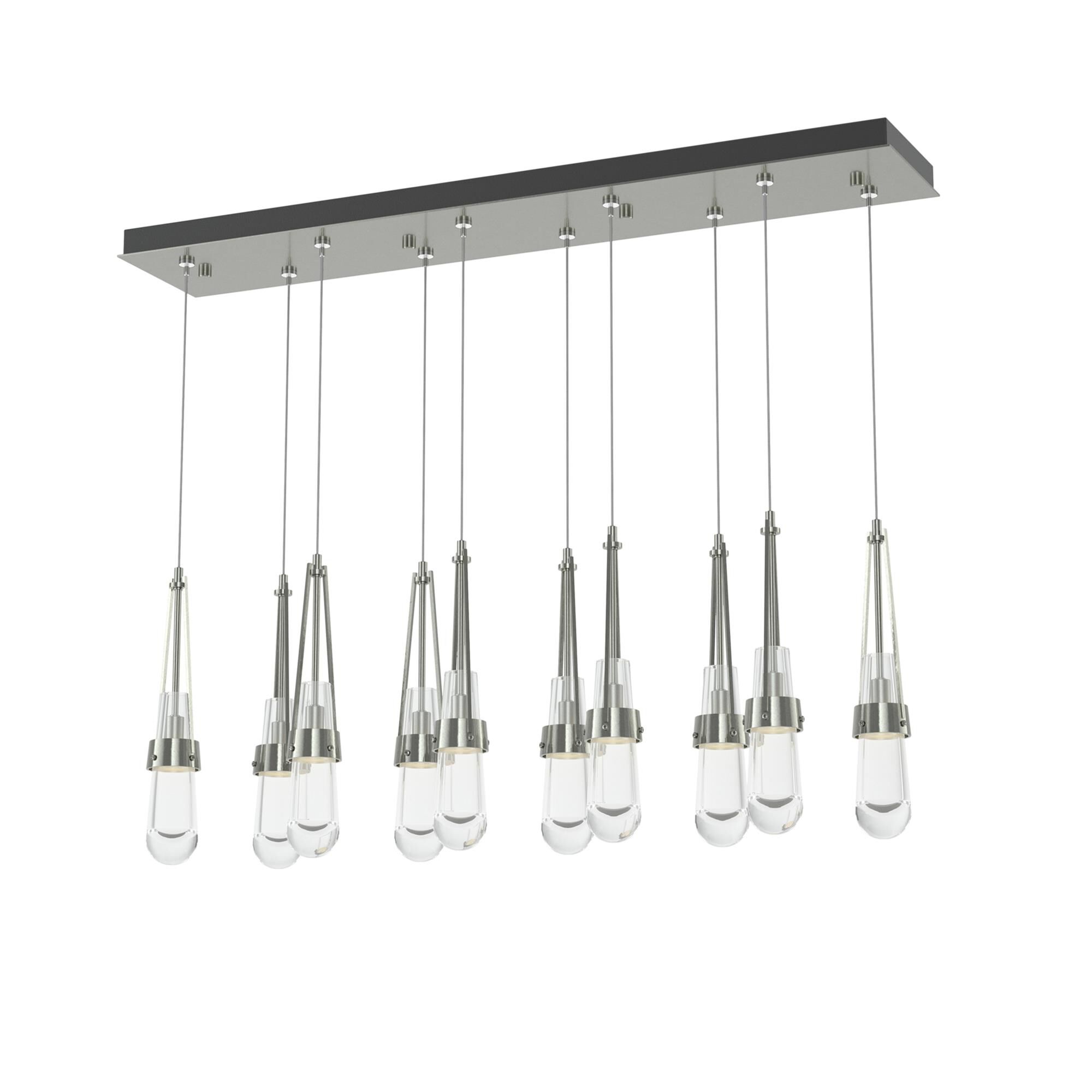 Shown in Sterling finish and Clear glass