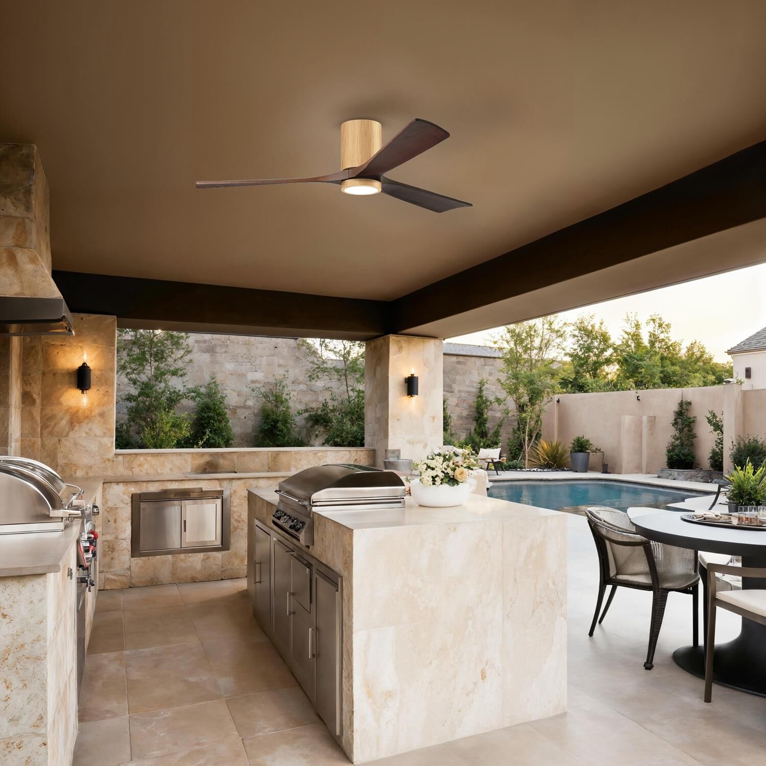 Irene 60 Inch Flush Mount Fan with Light Kit by Matthews Fan Company