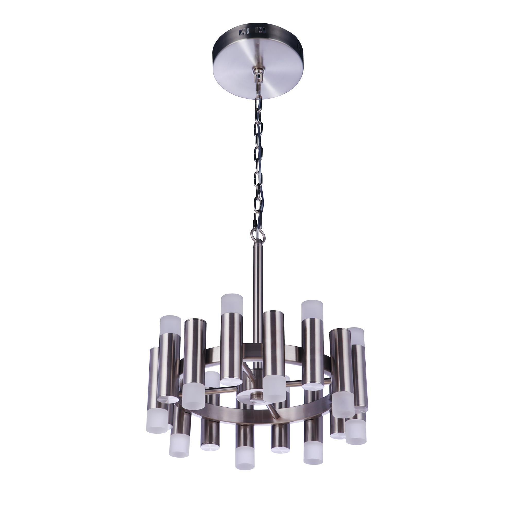 Shown in Brushed Polished Nickel finish and Frosted glass