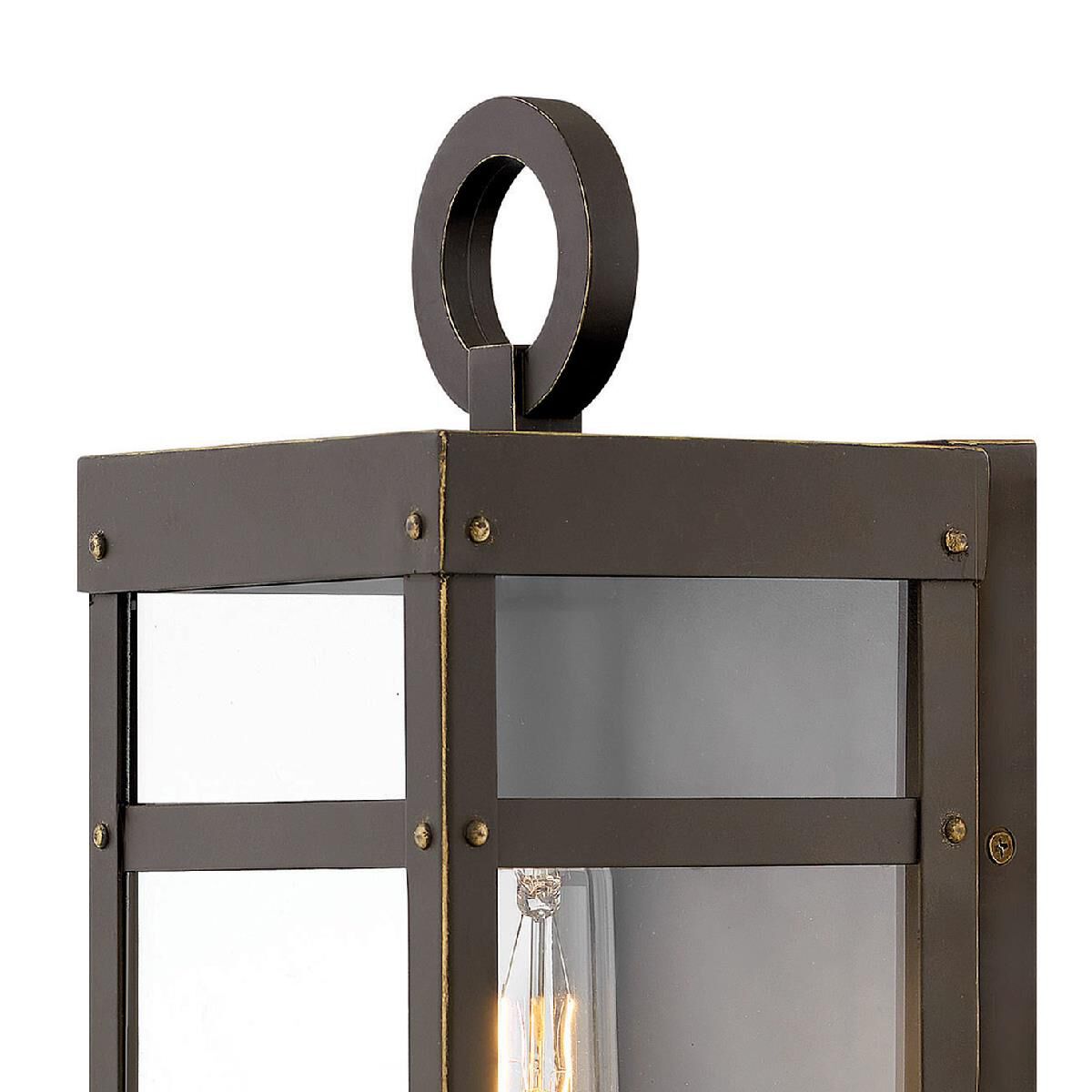 Shown in Oil Rubbed Bronze finish and Clear glass