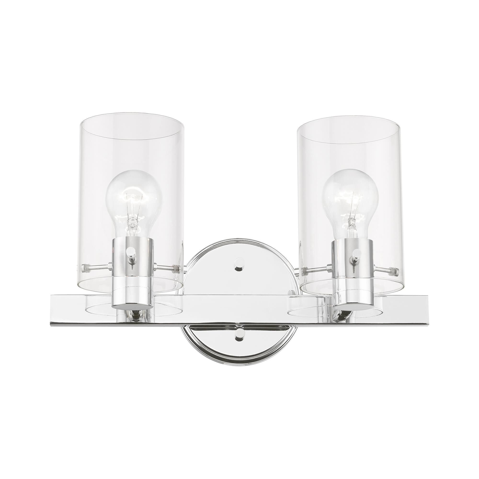 Shown in Polished Chrome finish and Clear glass