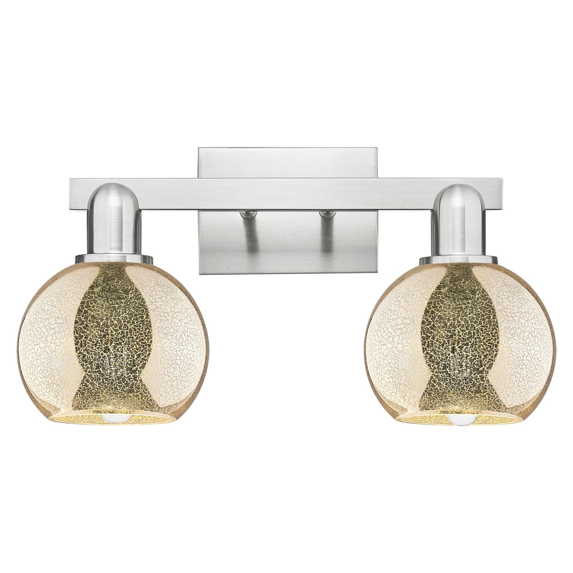 Shown in Brushed Satin Nickel finish and Mercury glass