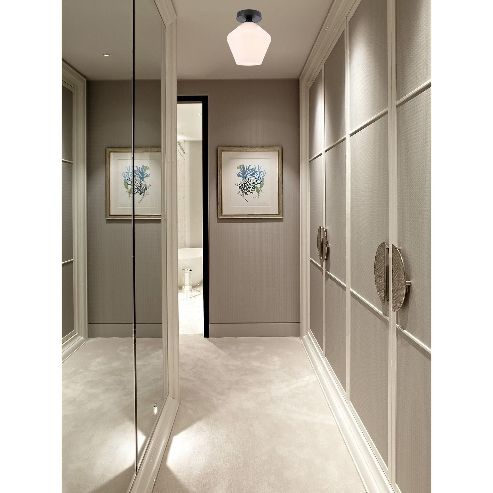 Gene 8 Inch Semi Flush Mount by Elegant Lighting