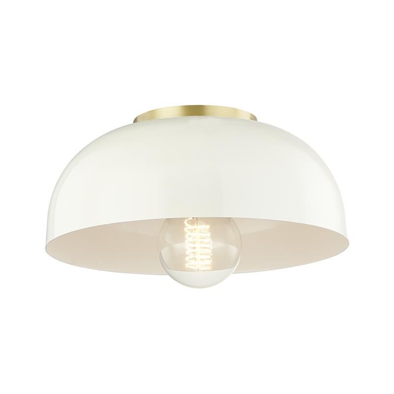 Shown in Aged Brass-Cream finish and Cream Metal shade