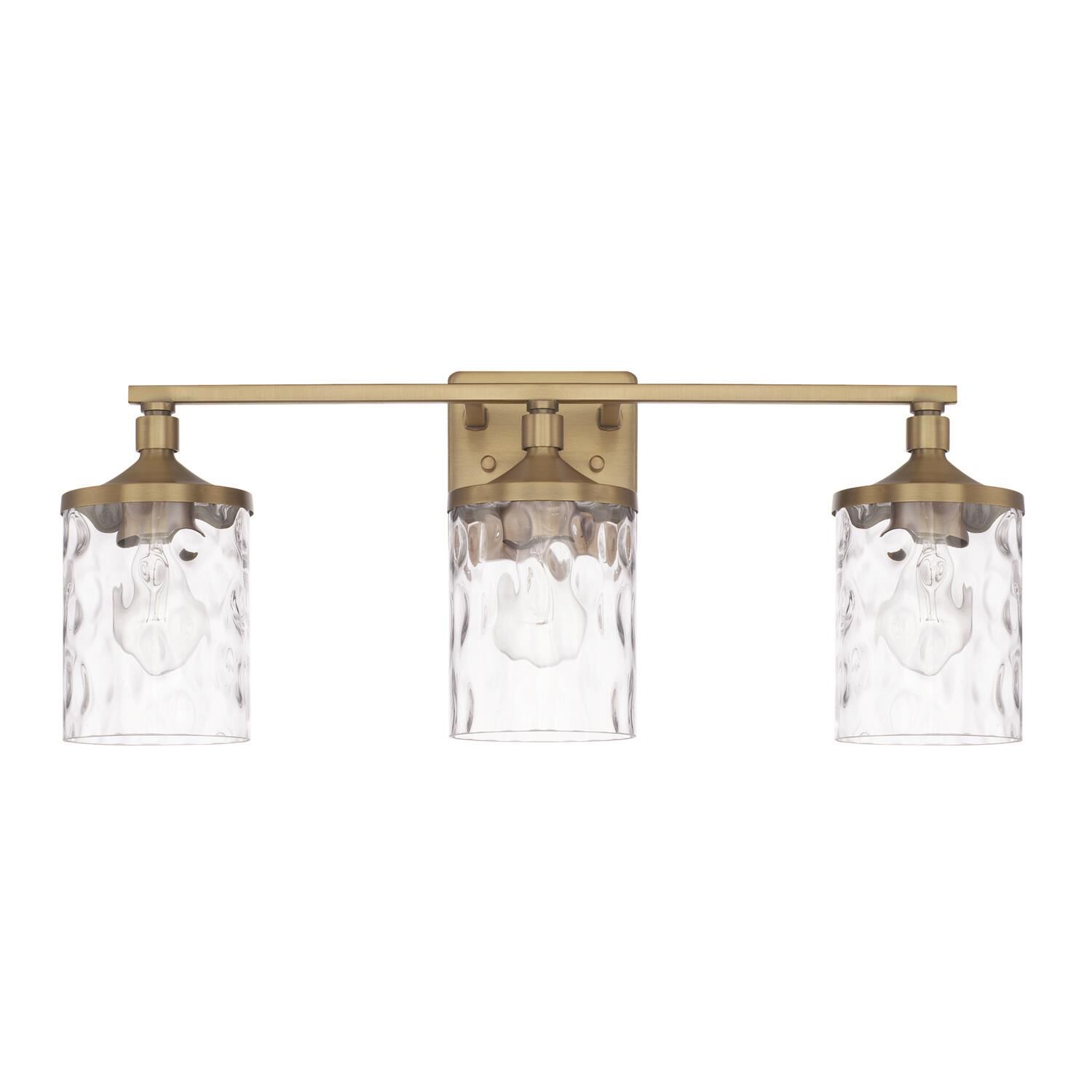 Shown in Aged Brass finish and Clear Water glass