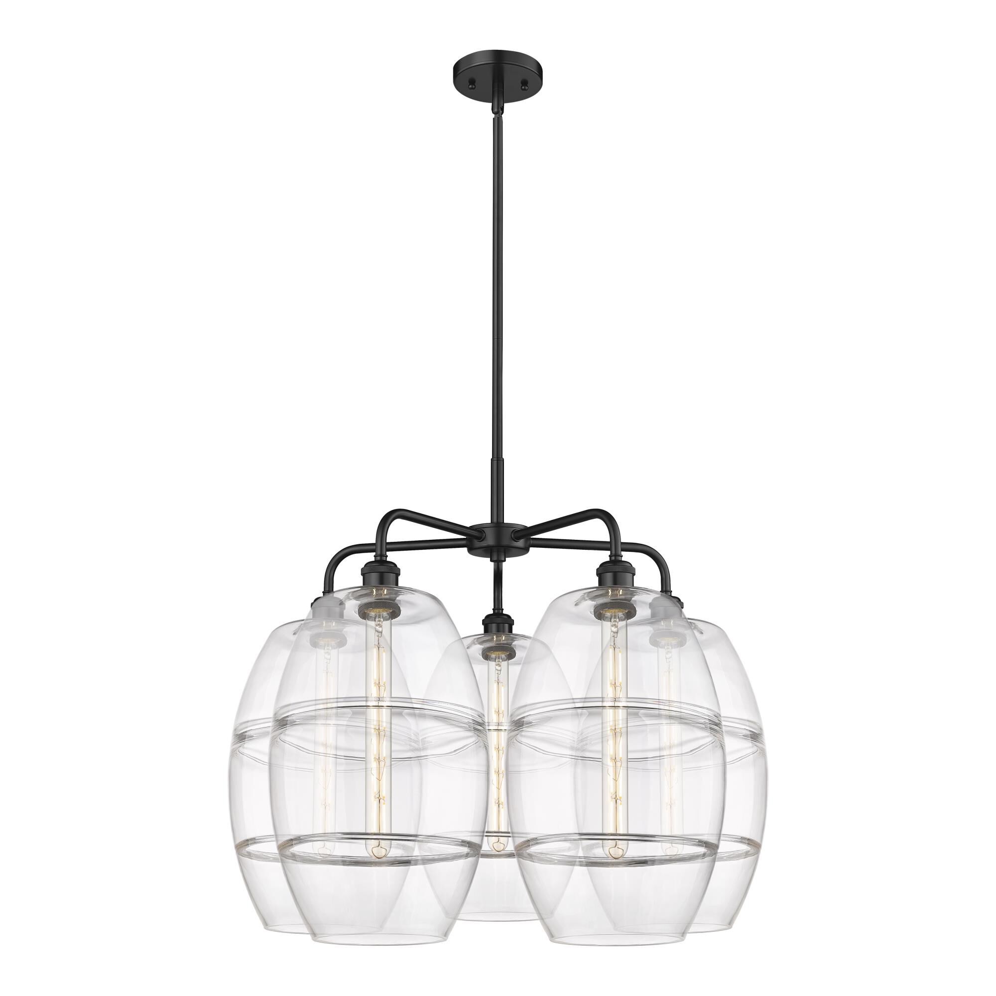 Shown in Matte Black finish and Clear glass