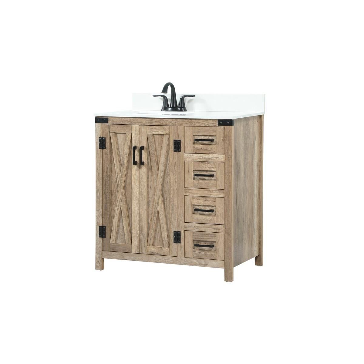 Shown in Natural Oak finish and With Backsplash accent
