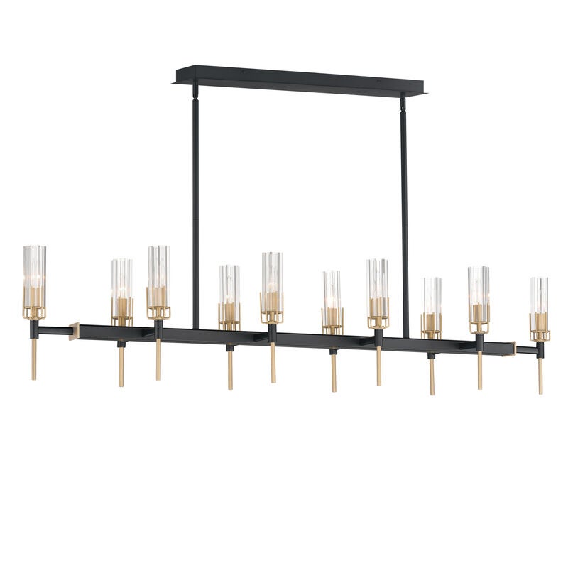 Flambeau Large Linear Chandelier by Maxim Lighting