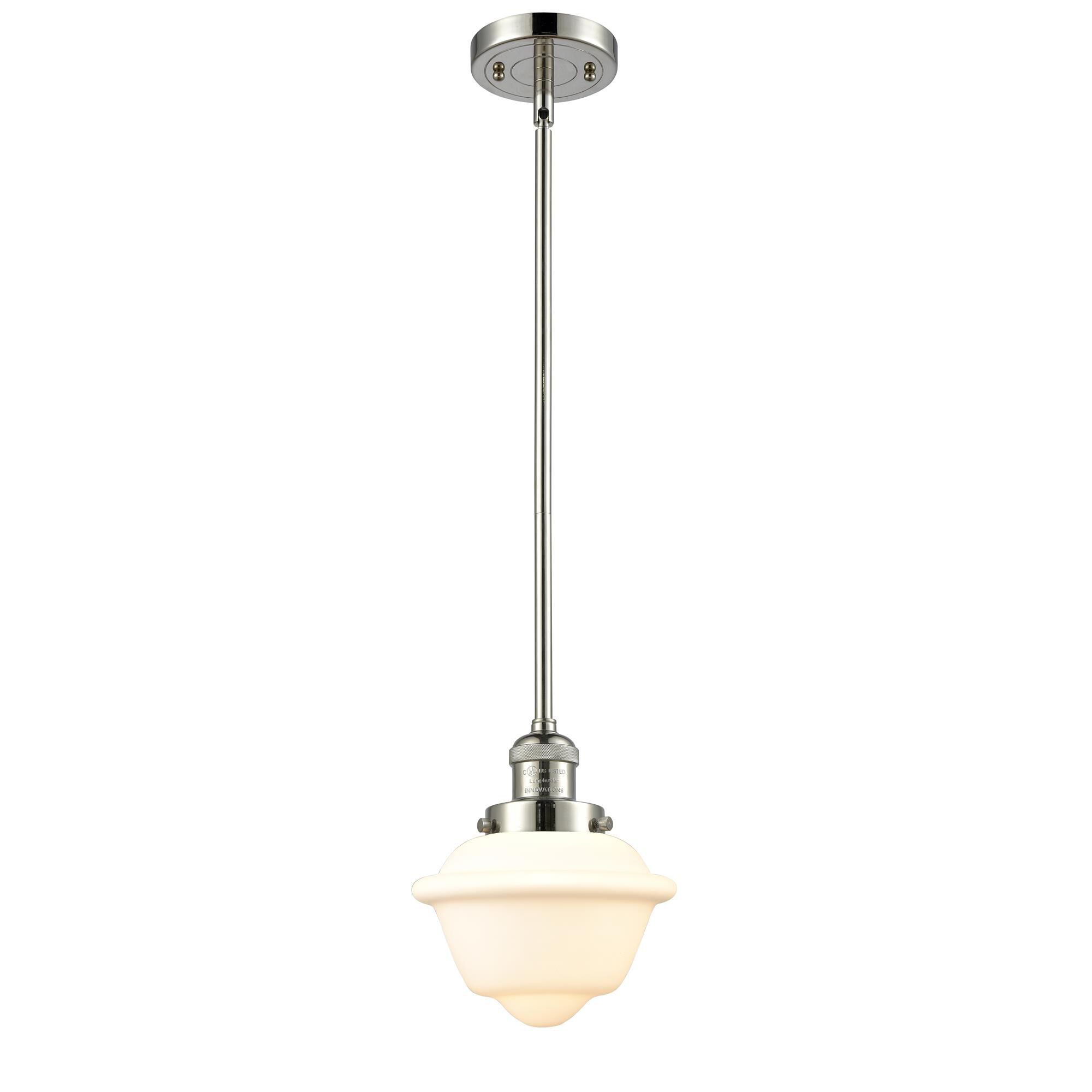 Shown in Polished Nickel finish and Matte White Cased glass