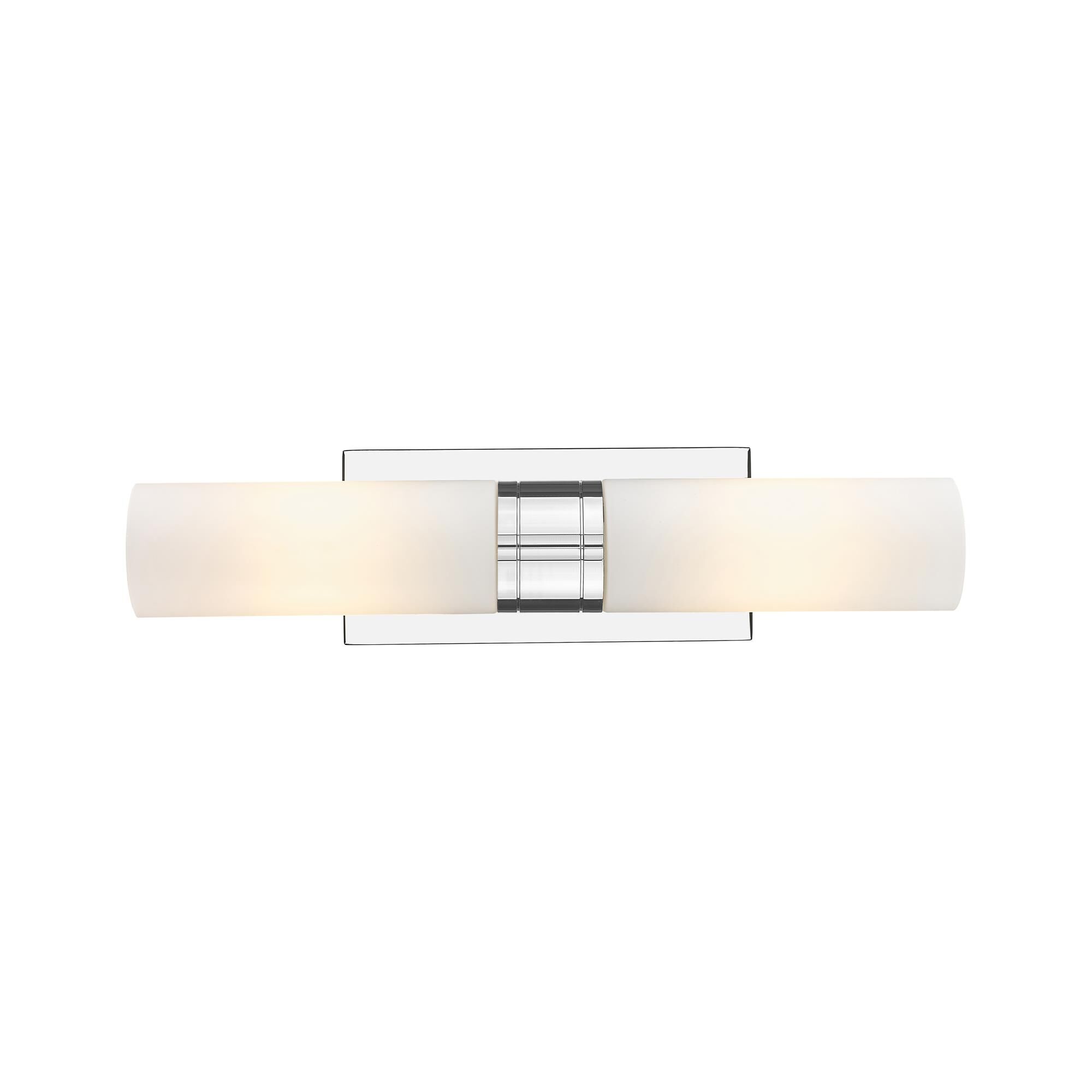 Shown in Polished Chrome finish and Matte White glass