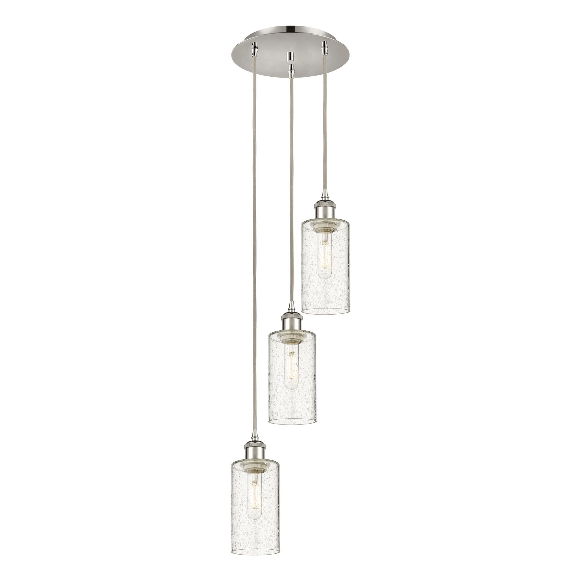 Shown in Polished Nickel finish and Seedy shade