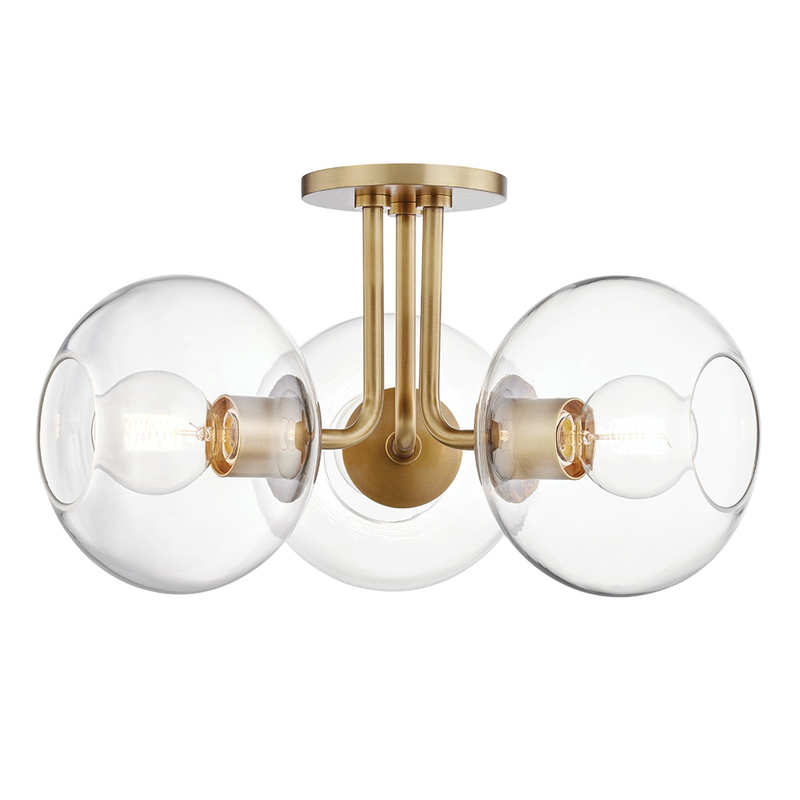 Margot 20 Inch 3 Light Semi Flush Mount by Mitzi