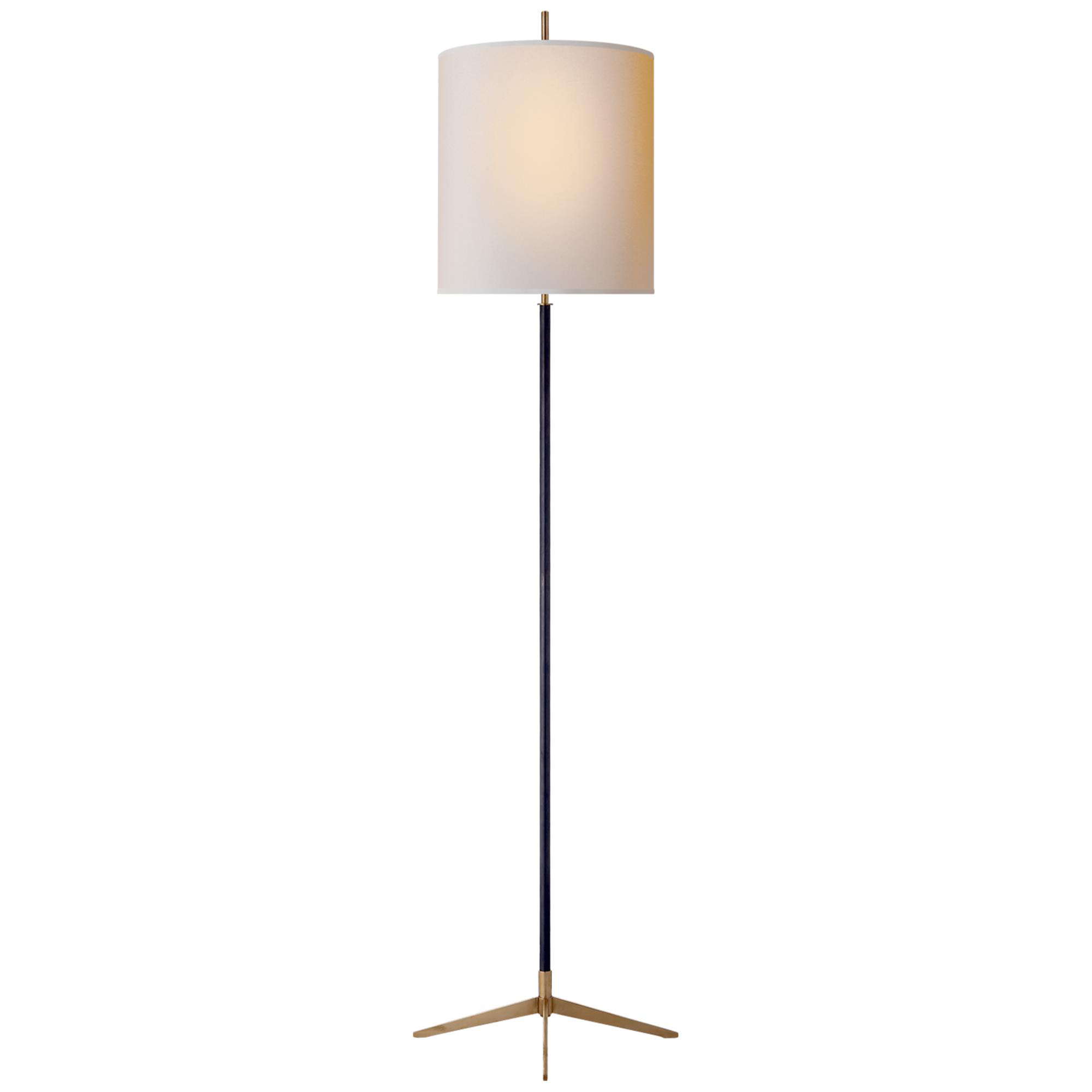 Shown in Bronze With Antique Brass finish and Natural Paper Closed Top shade