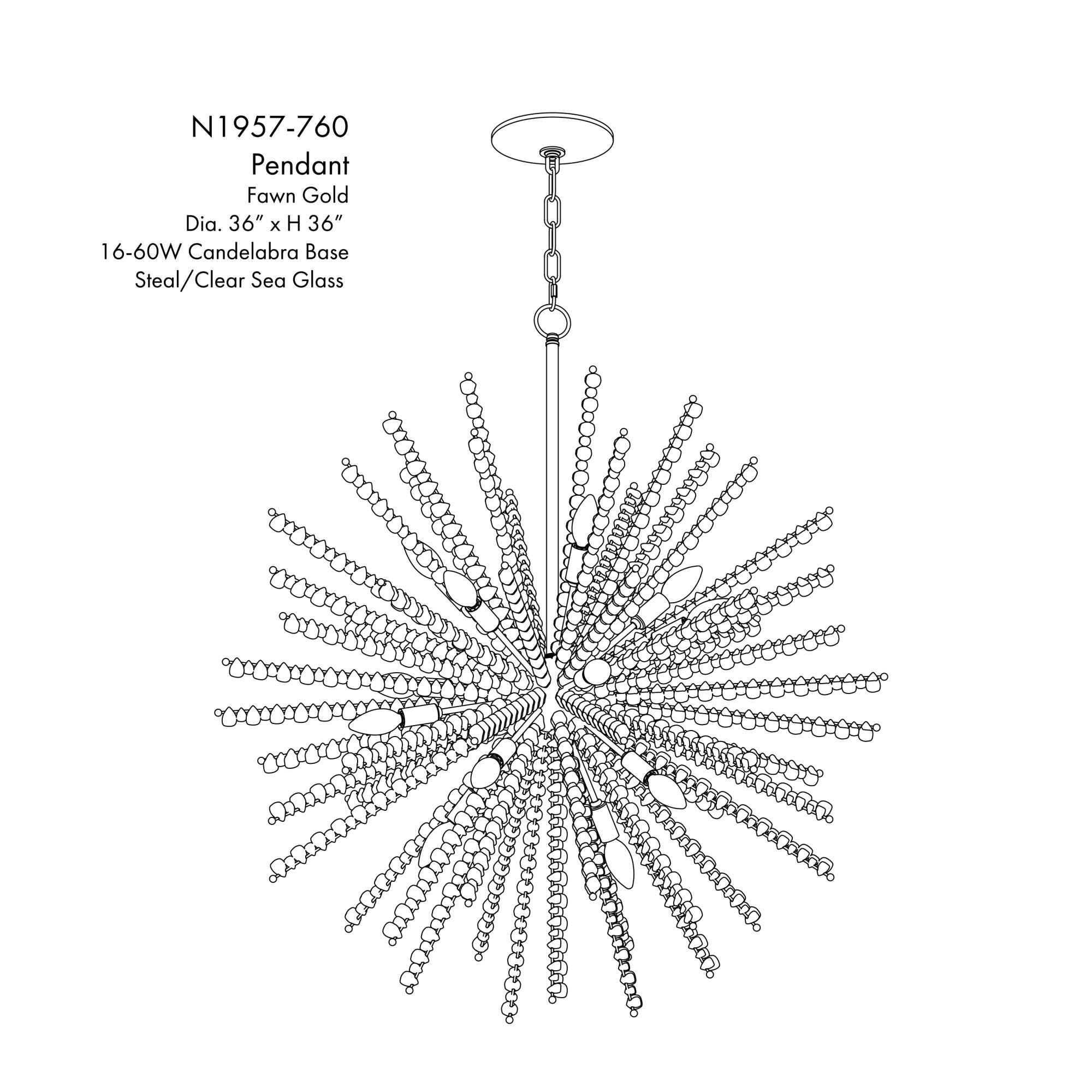 Aisi 36 Inch Large Pendant by Metropolitan Lighting