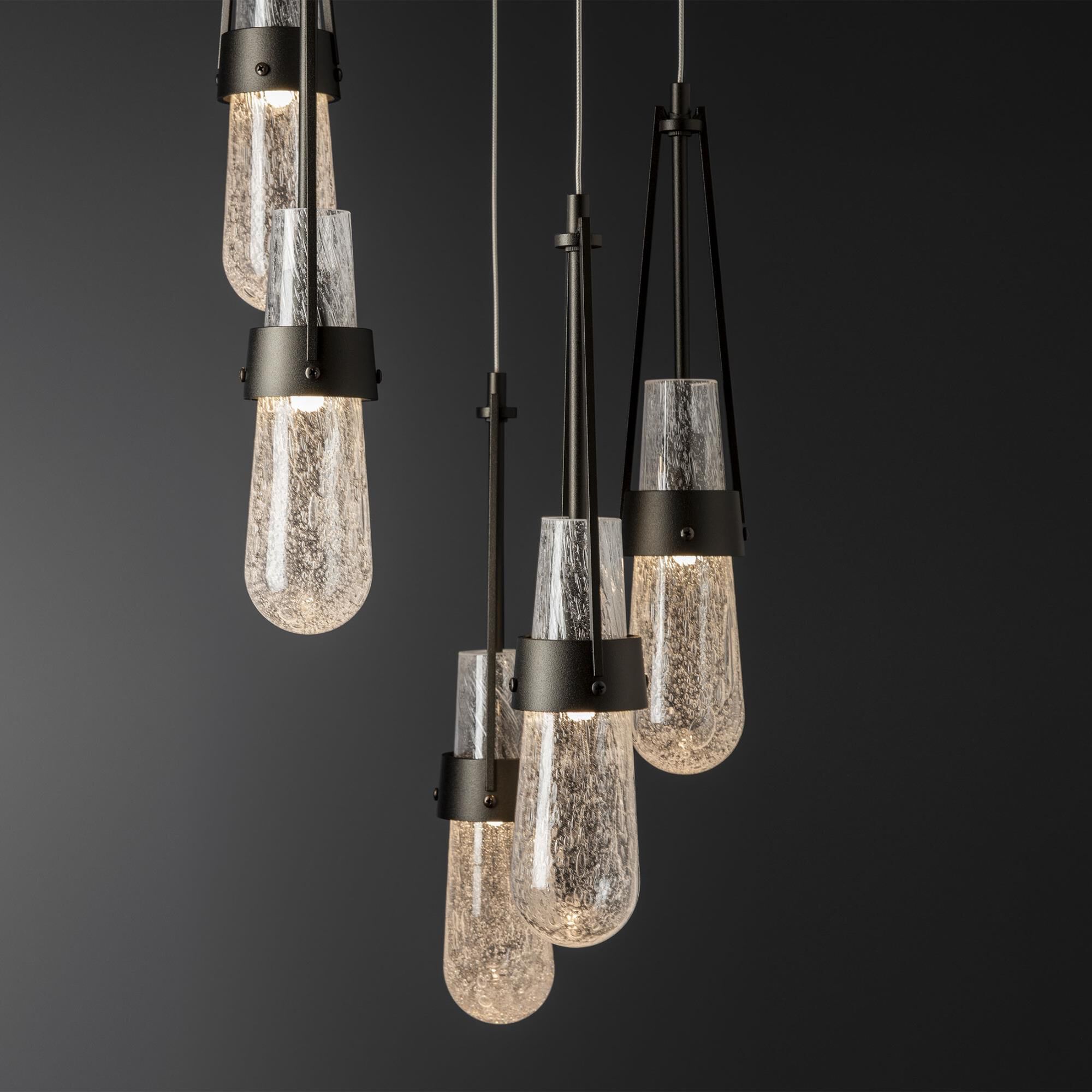 Shown in Oil Rubbed Bronze finish and Clear Bubble glass and Clear Bubble Glass shade