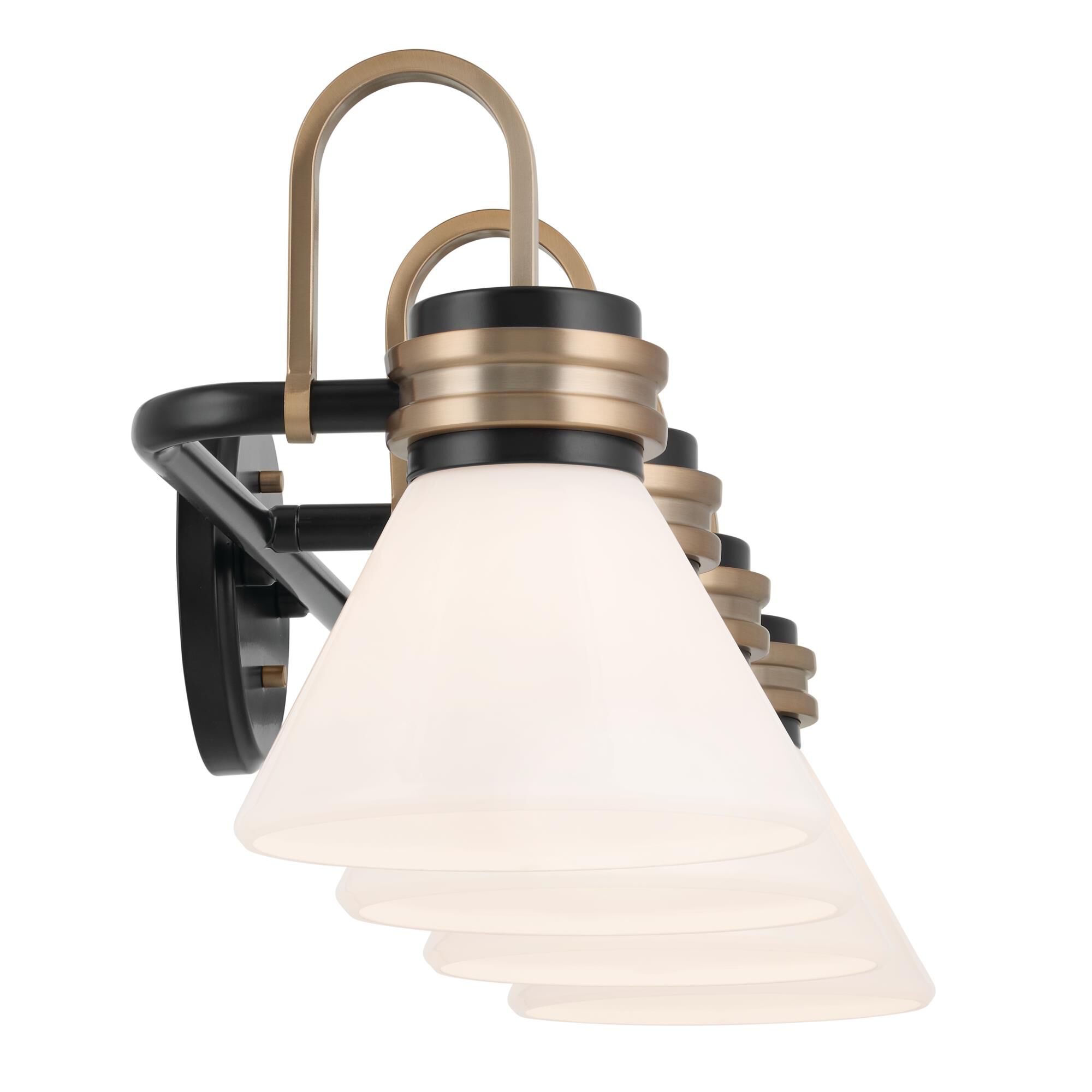 Shown in Black finish and Opal glass