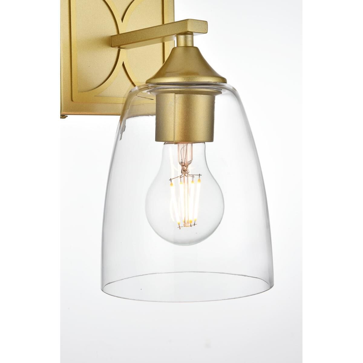 Shown in Brass  finish and Clear glass