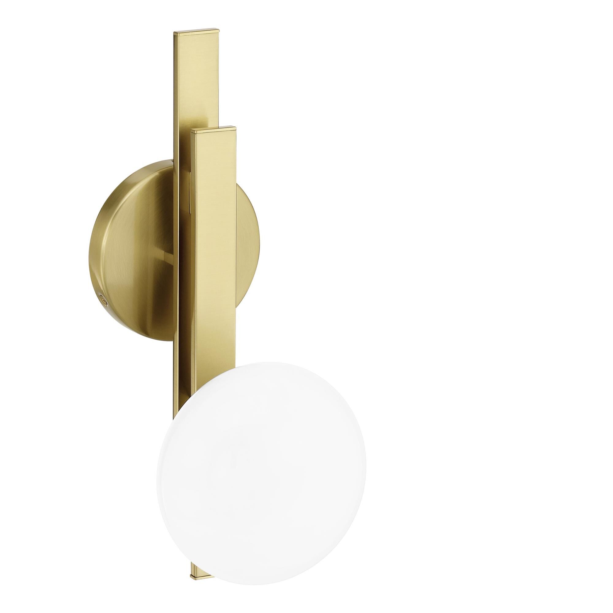 Shown in Brushed Gold finish and Opal glass