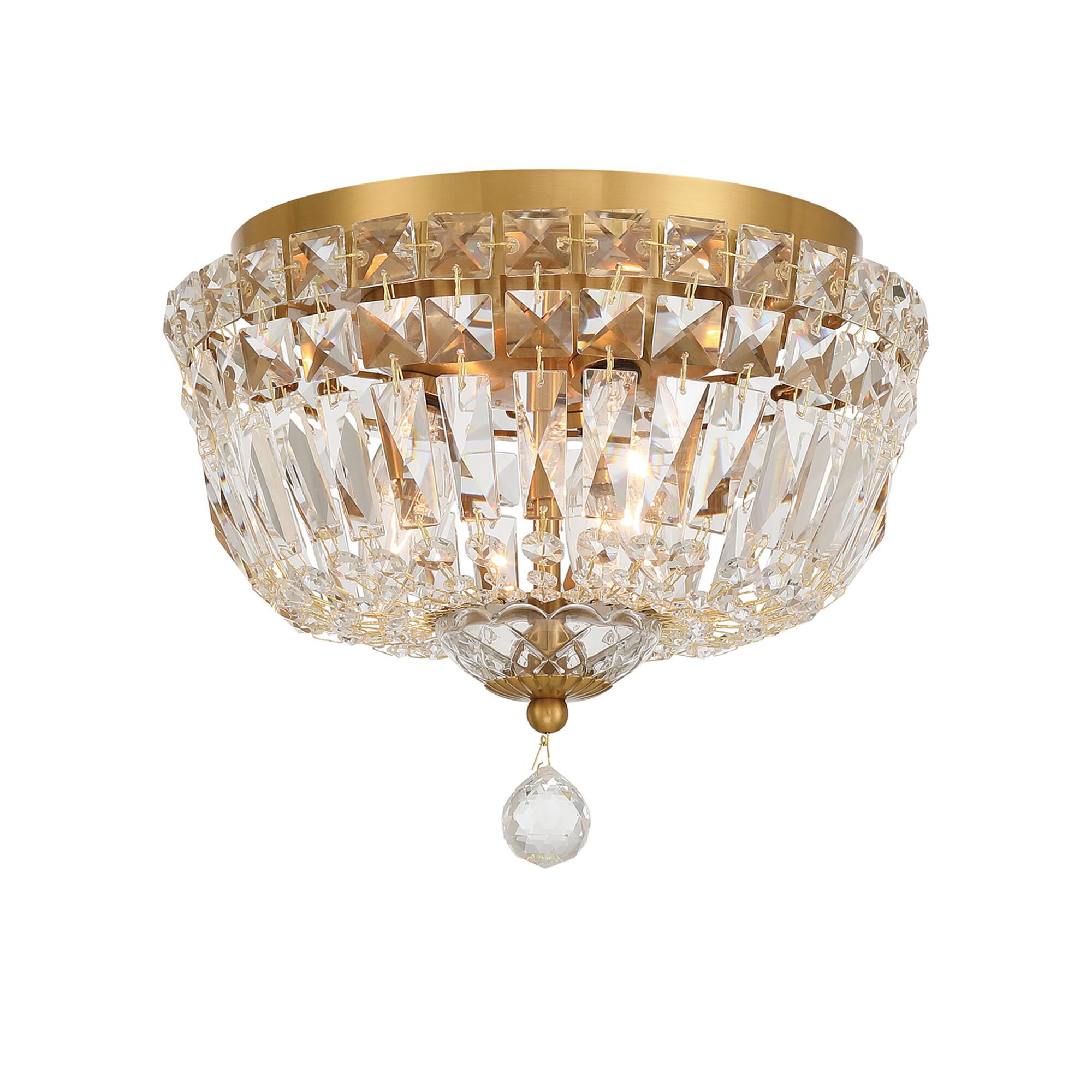 Shown in Aged Brass finish and Hand Cut crystal