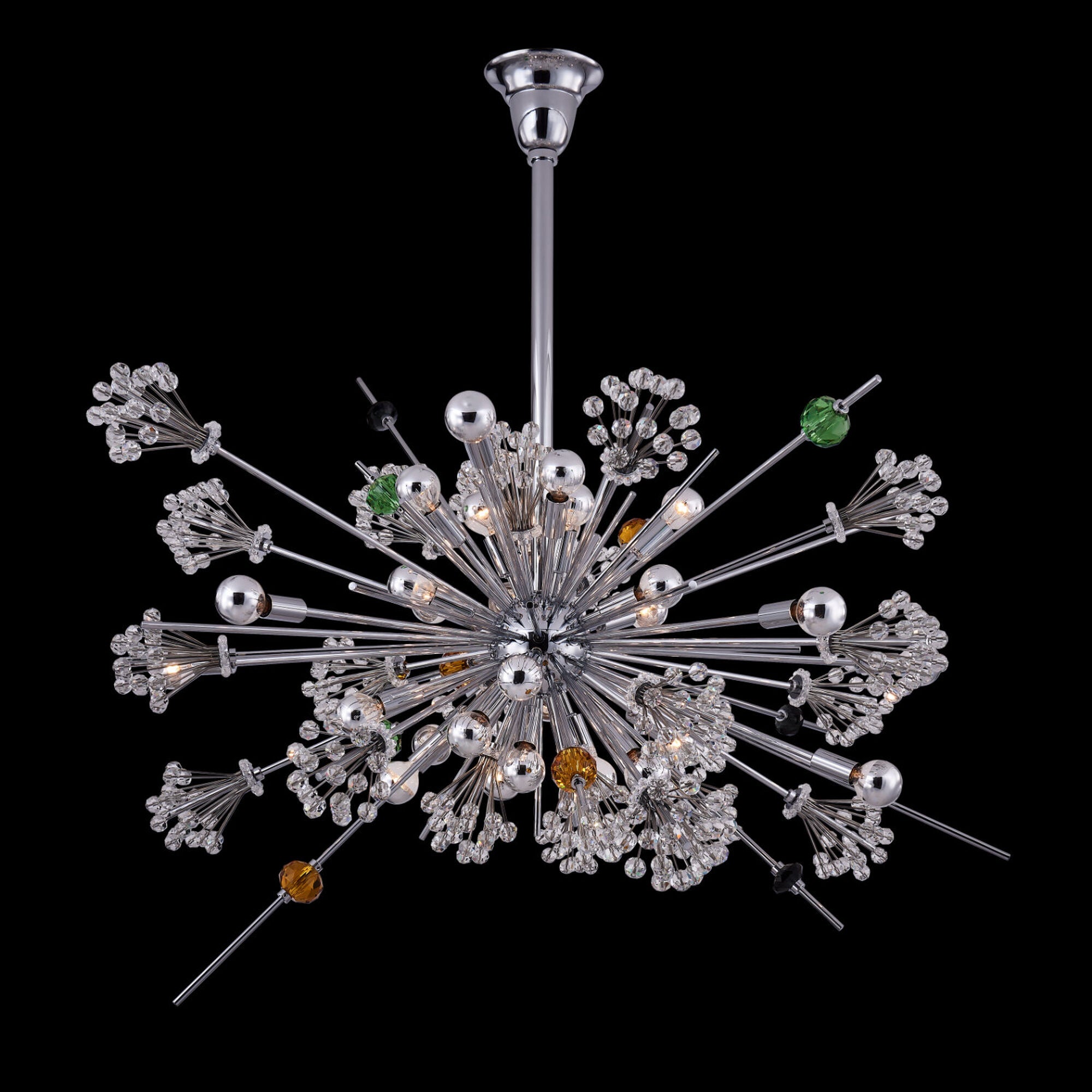 Shown in Polished Chrome finish and Constellation Colorata crystal and 0.0 glass and 0.0 shade