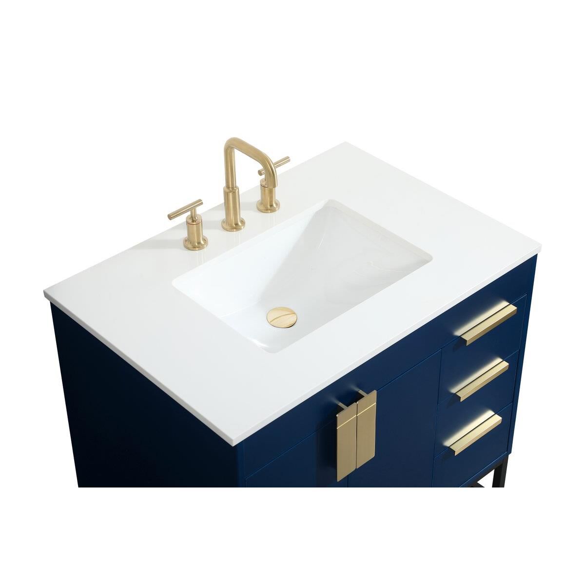 Shown in Blue finish and Without Backsplash accent