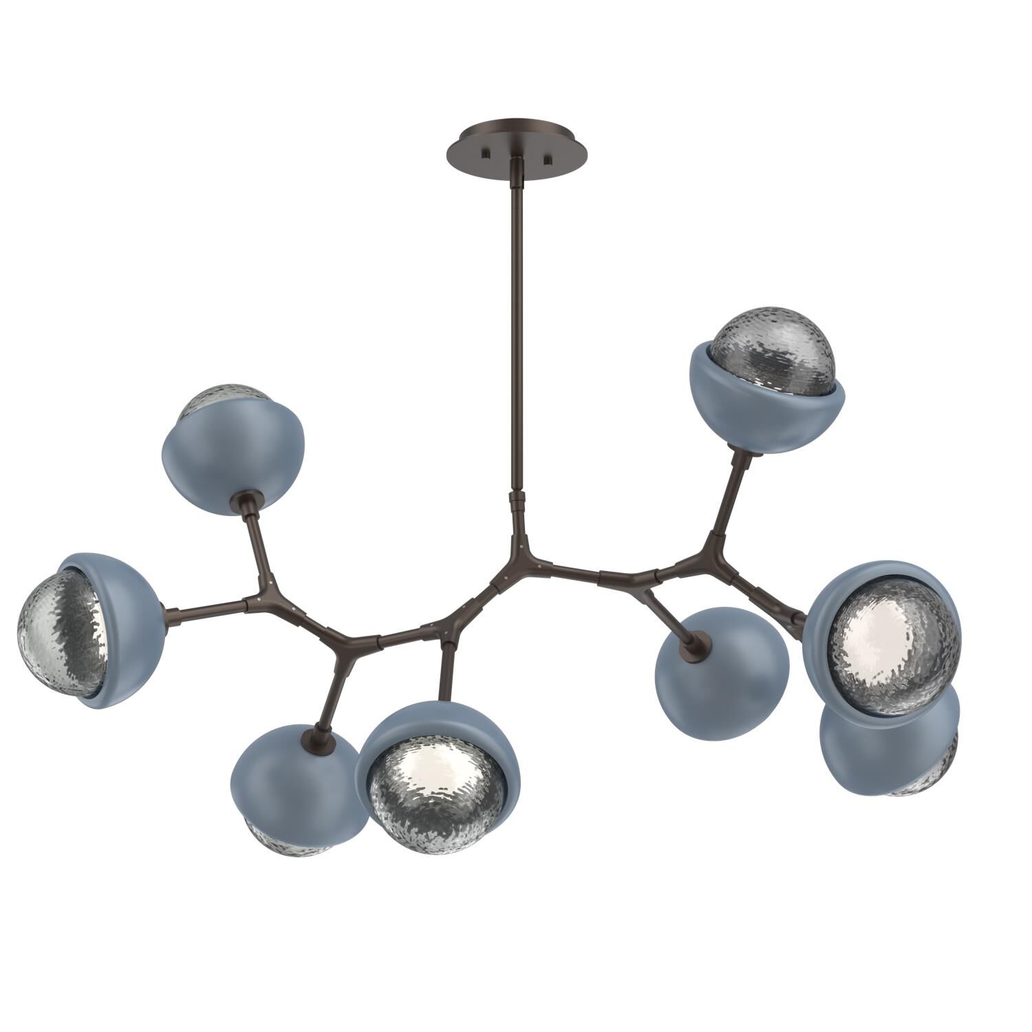 Shown in Flat Bronze finish and Smoke glass and Poppy Blue accent