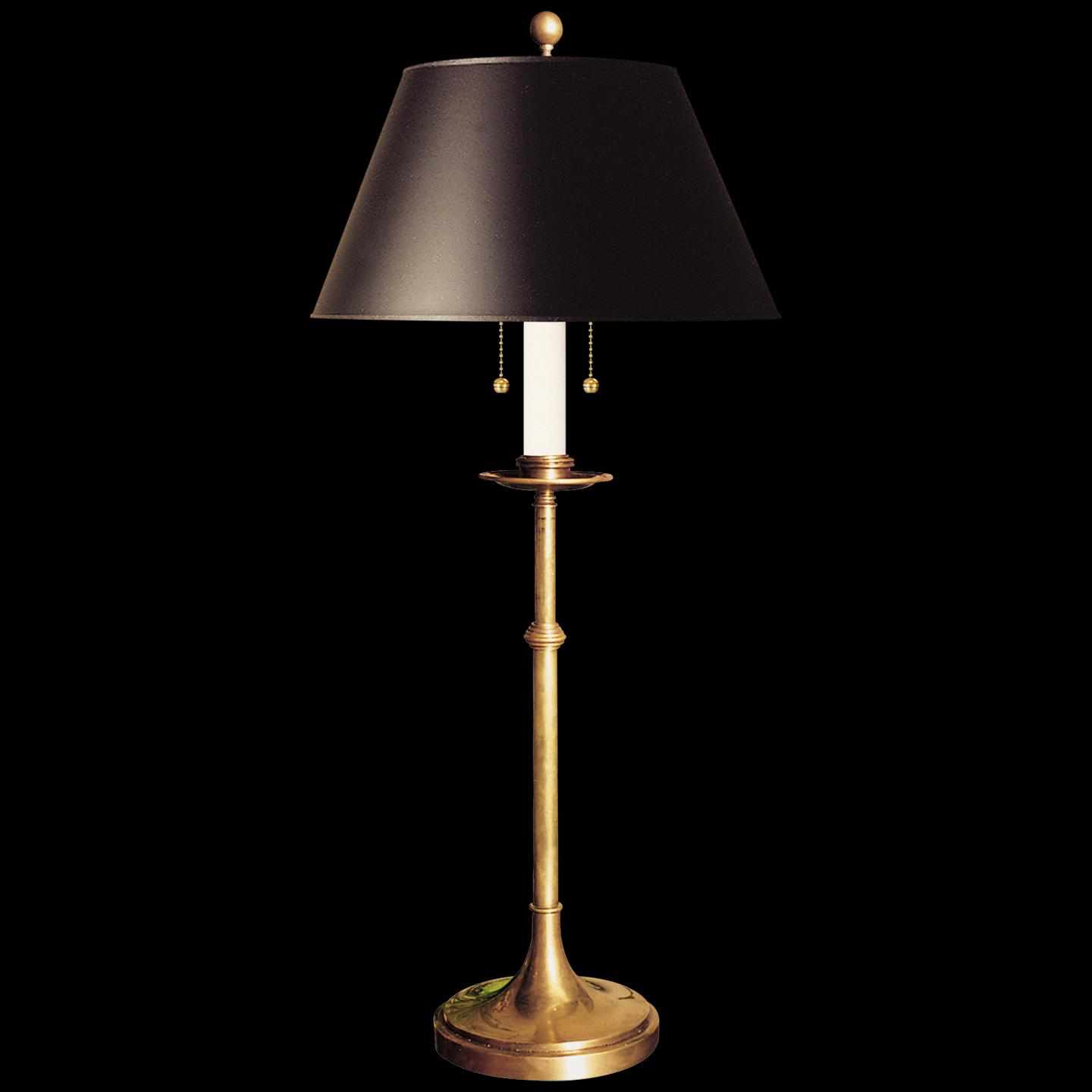 Shown in Antique-Burnished Brass finish and Black shade