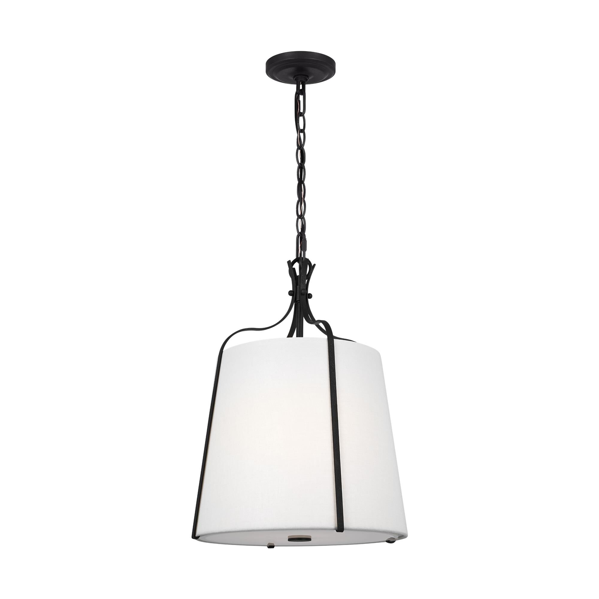 Shown in Smith Steel finish and White LinenLinen shade