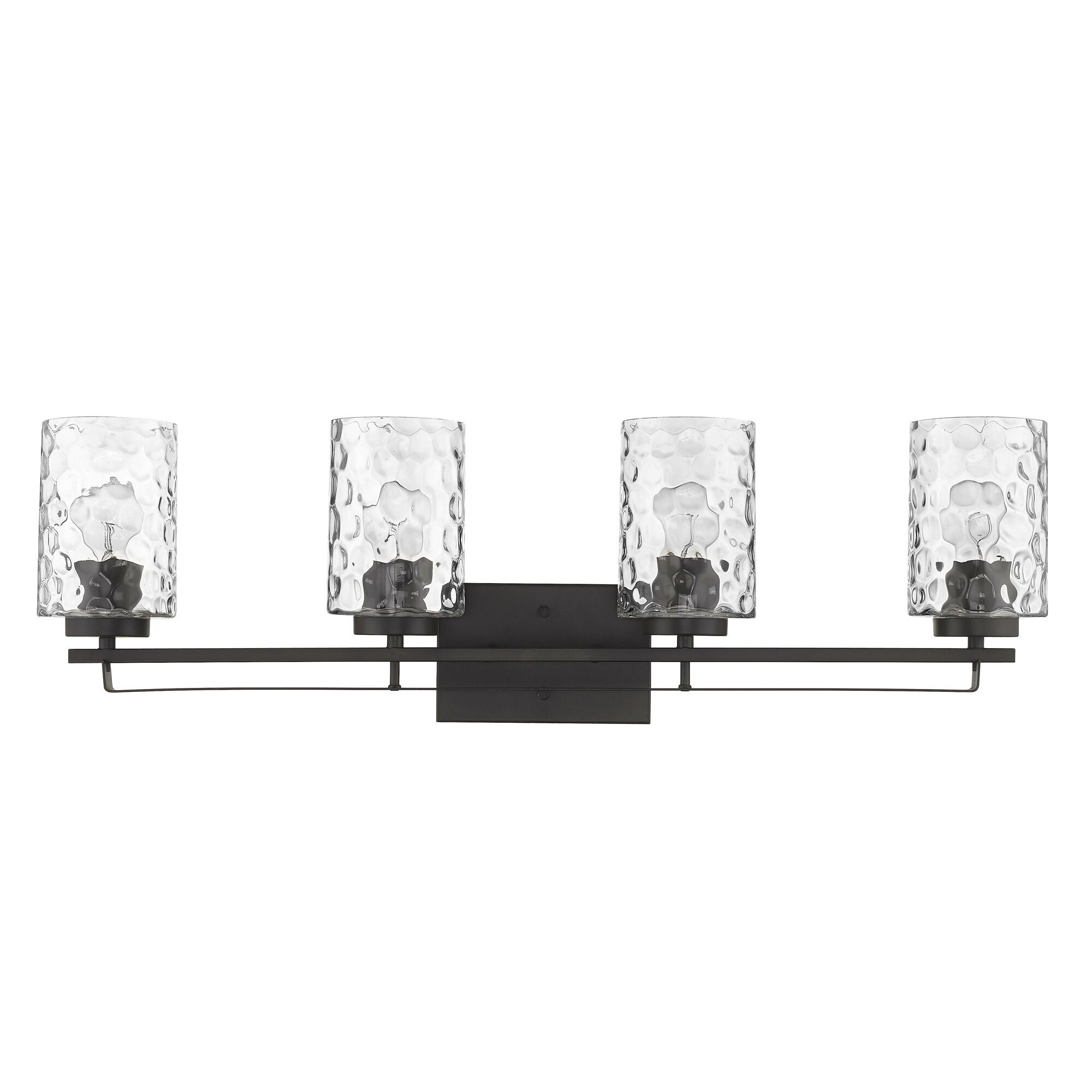 Shown in Oil-Rubbed Bronze finish and Clear glass and Clear, Optic Cylindrical Glass shade