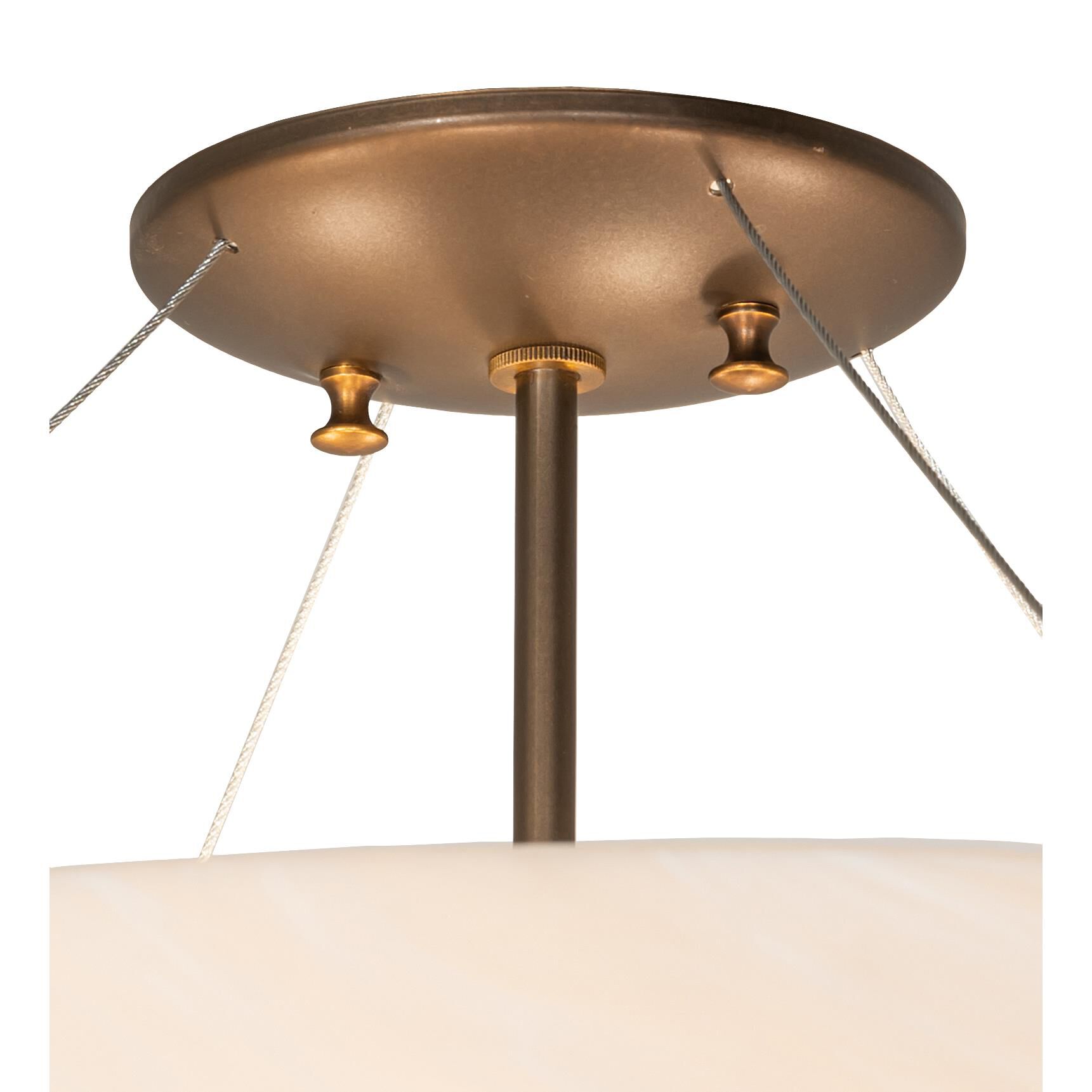 Shown in Antique Copper Finish finish and Beige glass