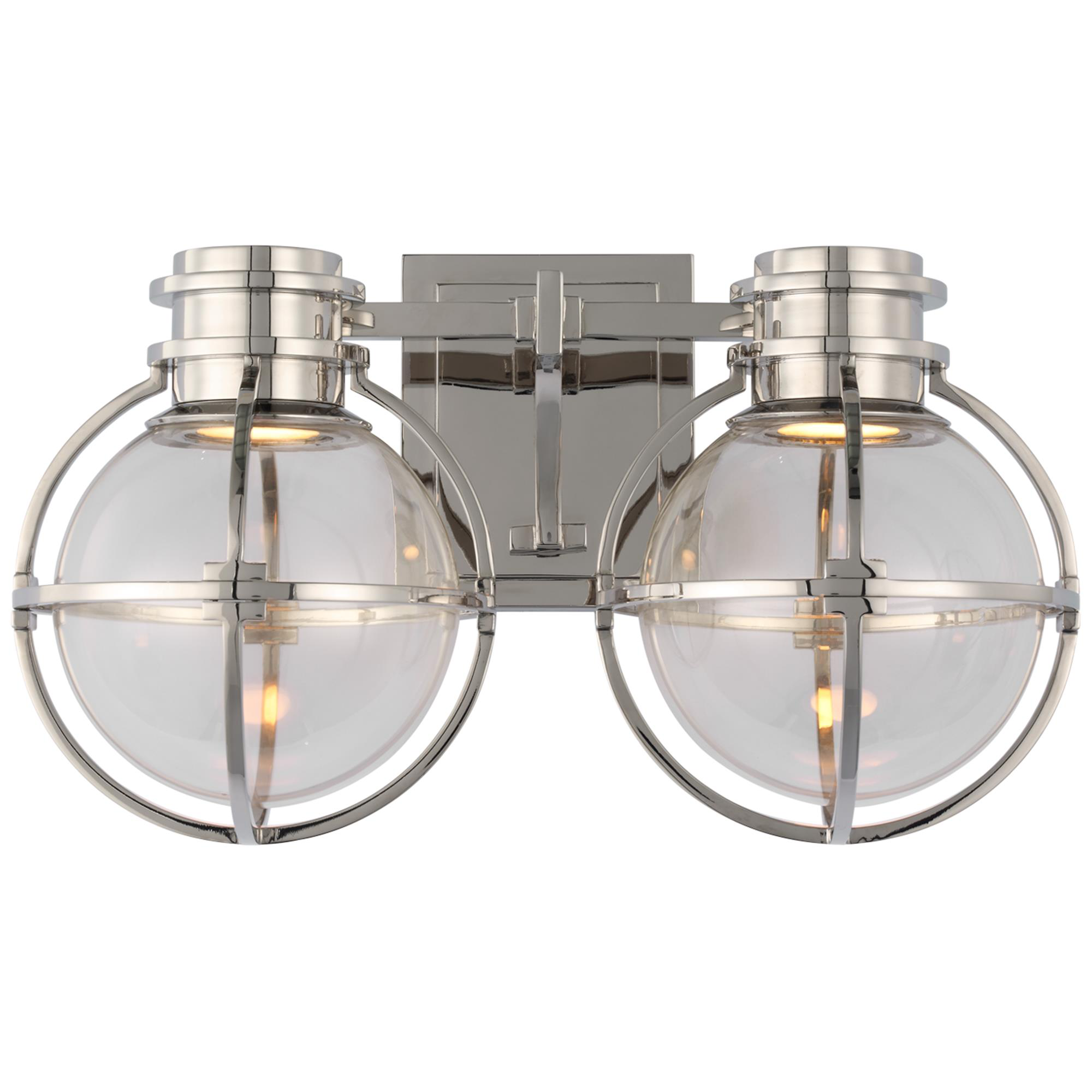 Shown in Polished Nickel finish and Clear Glass shade