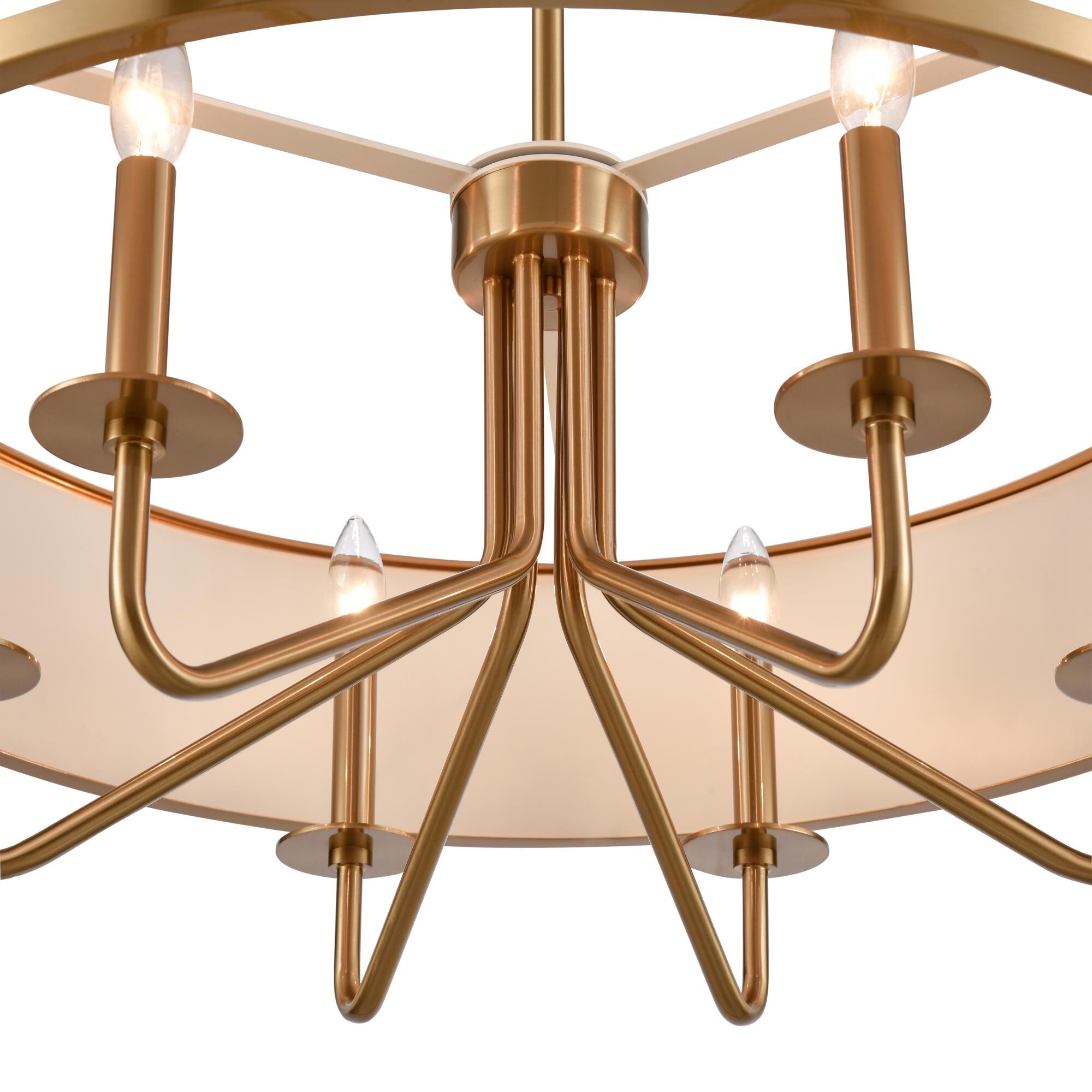 Shown in Satin Brass finish and Metal Shade With Faux Ostrich Wrap glass and Metal  With Faux Ostrich Wrap shade